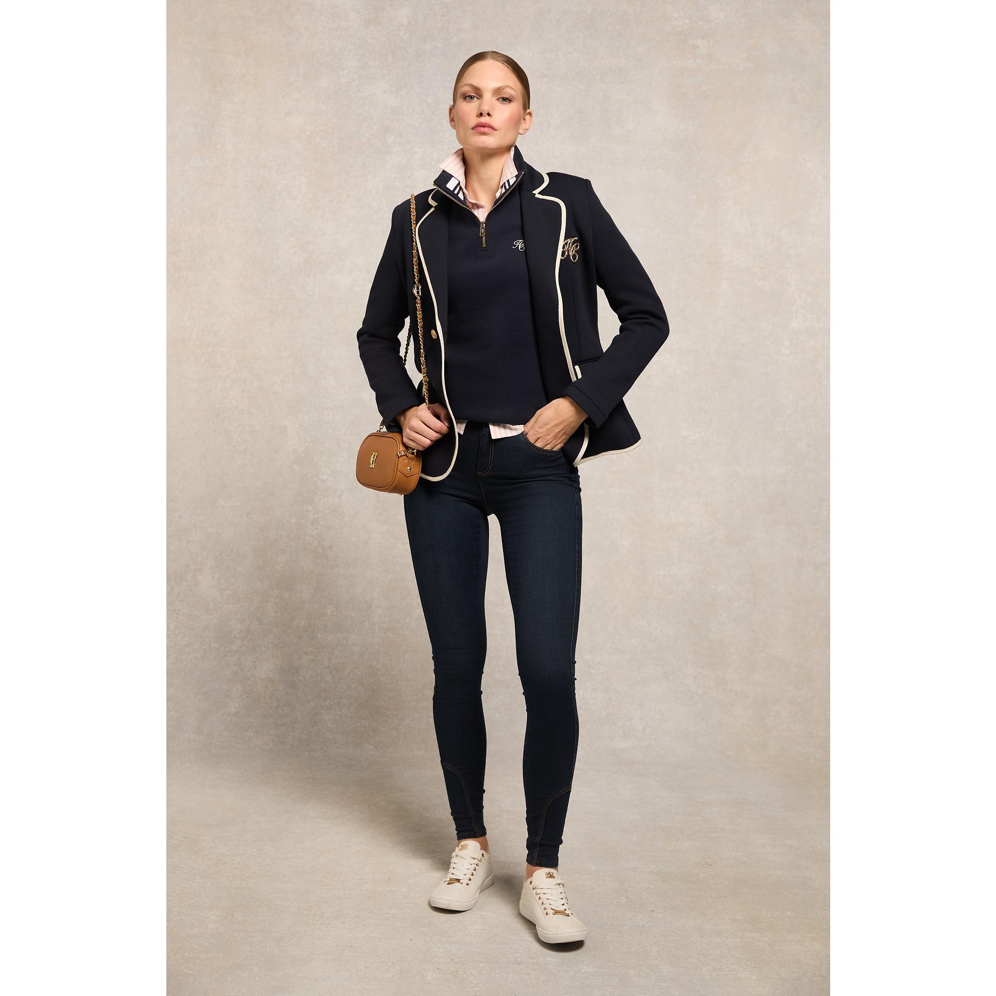 Product image 4 of 8 of Holland Cooper Women's Burford Quarter Zip Neck Sweat - Ink Navy