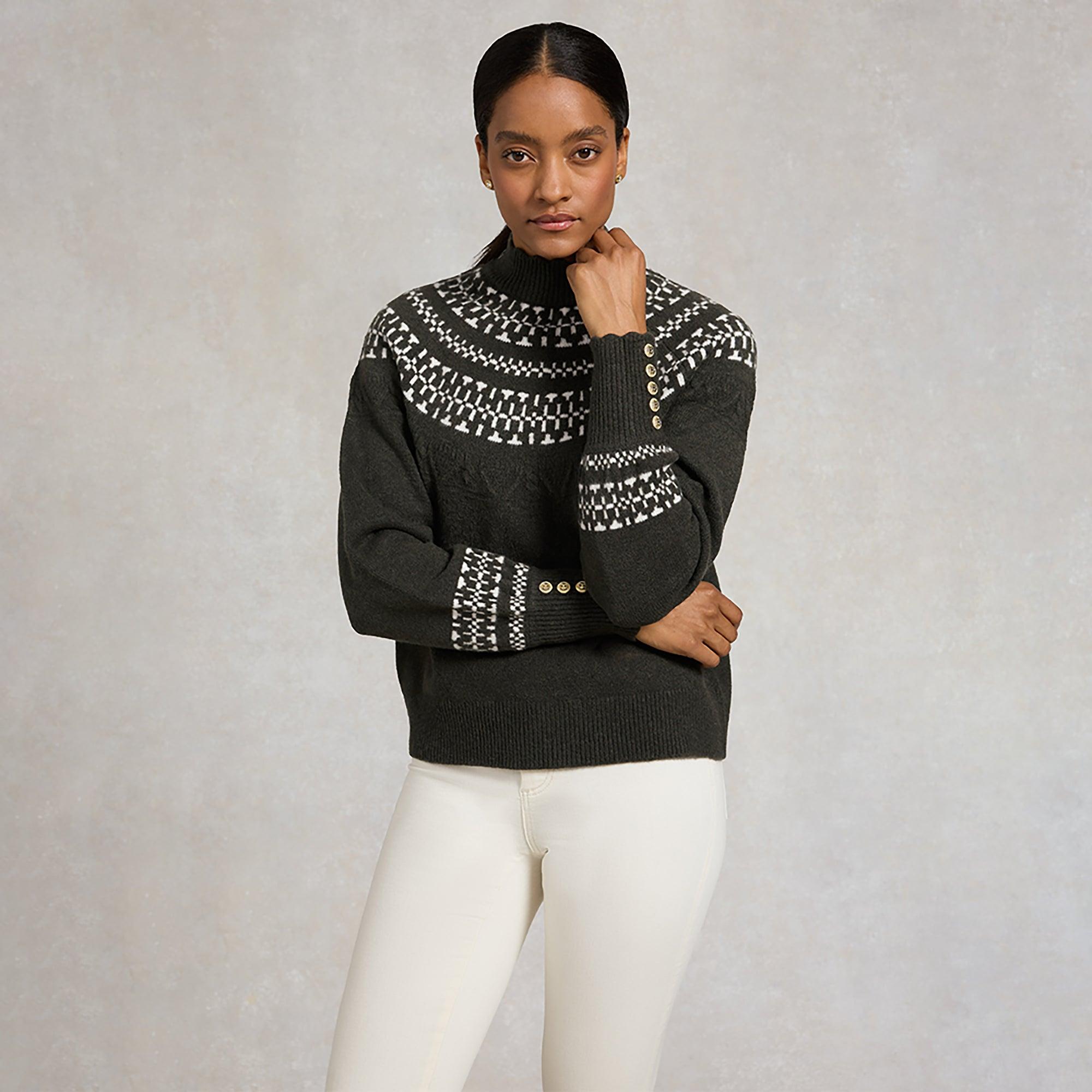 Product image 2 of 8 of Holland Cooper Women's Elodie Roll Neck Knit - Forest Green