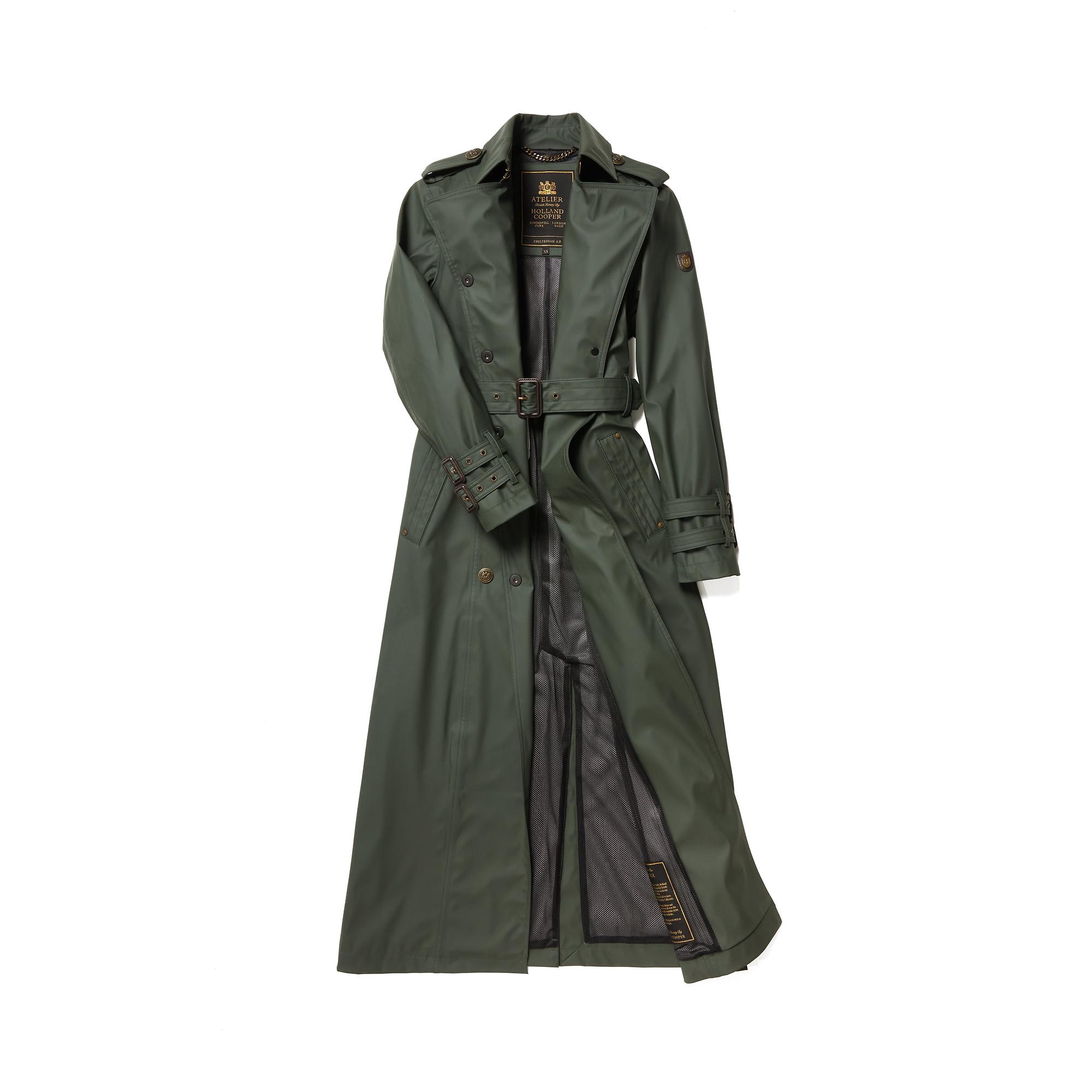 Product image 2 of 10 of Holland Cooper Women's Full Length Kendal Waterproof Trench Coat - Evergreen