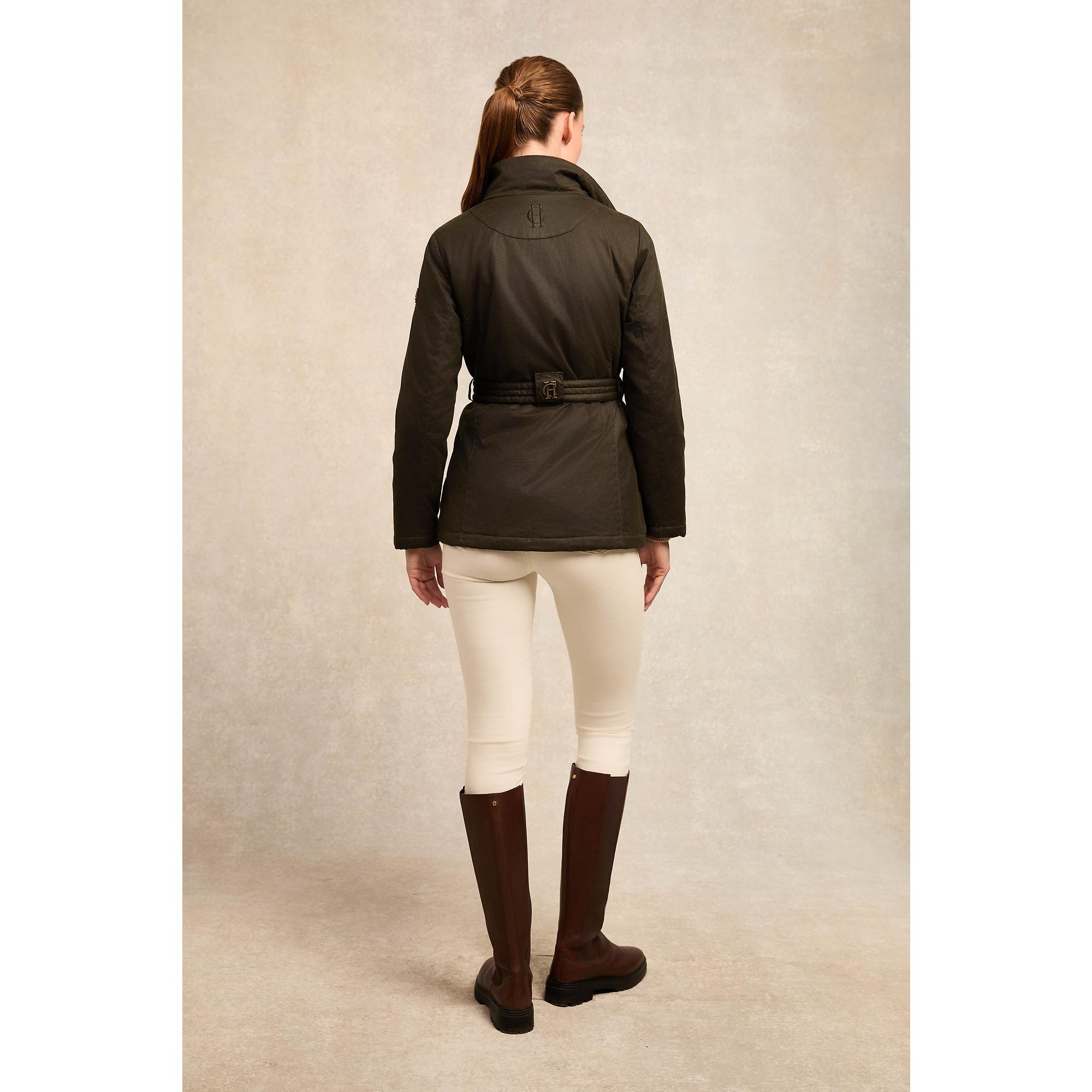 Product image 7 of 11 of Holland Cooper Women's Belted Waxed Jacket - Dark Olive