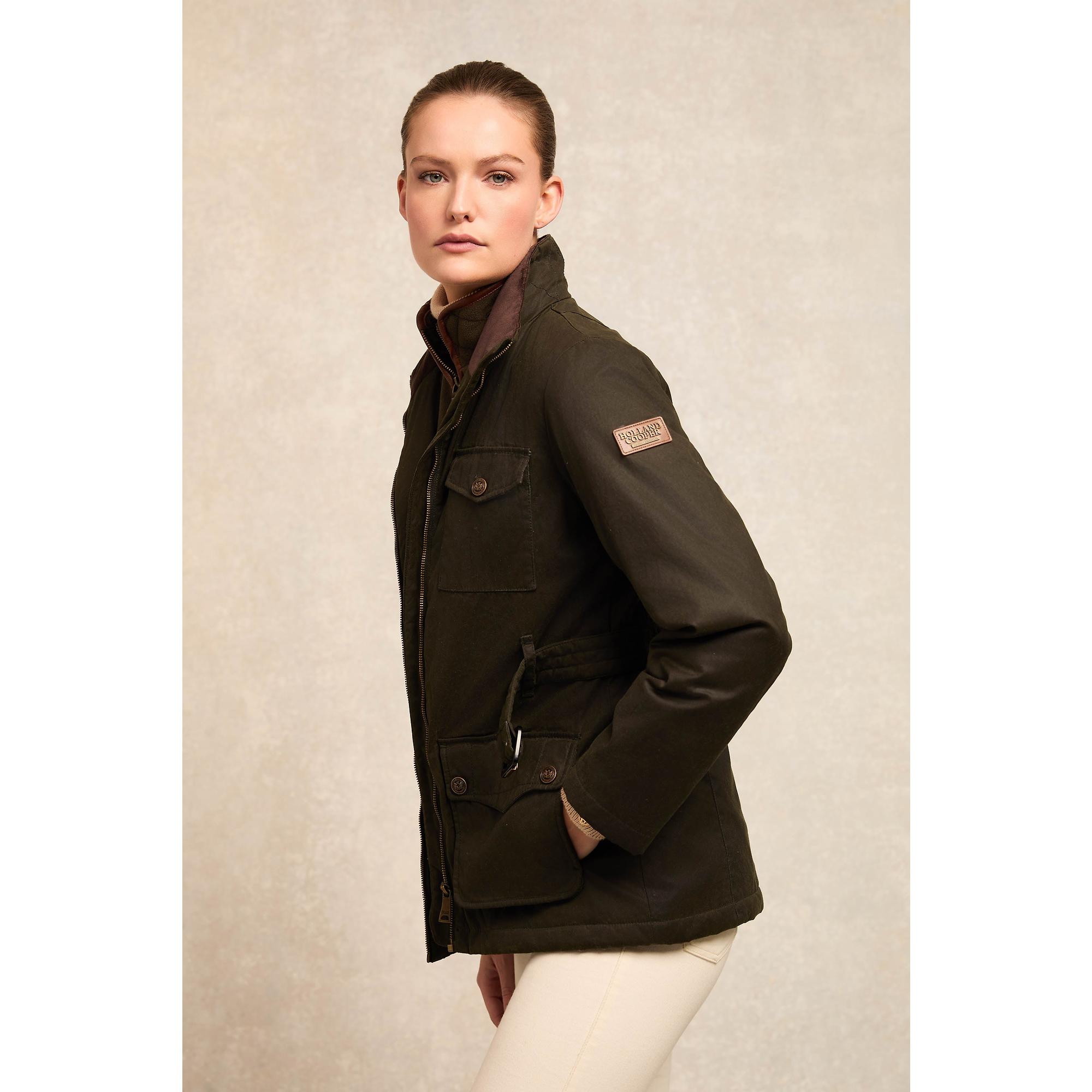 Product image 5 of 11 of Holland Cooper Women's Belted Waxed Jacket - Dark Olive