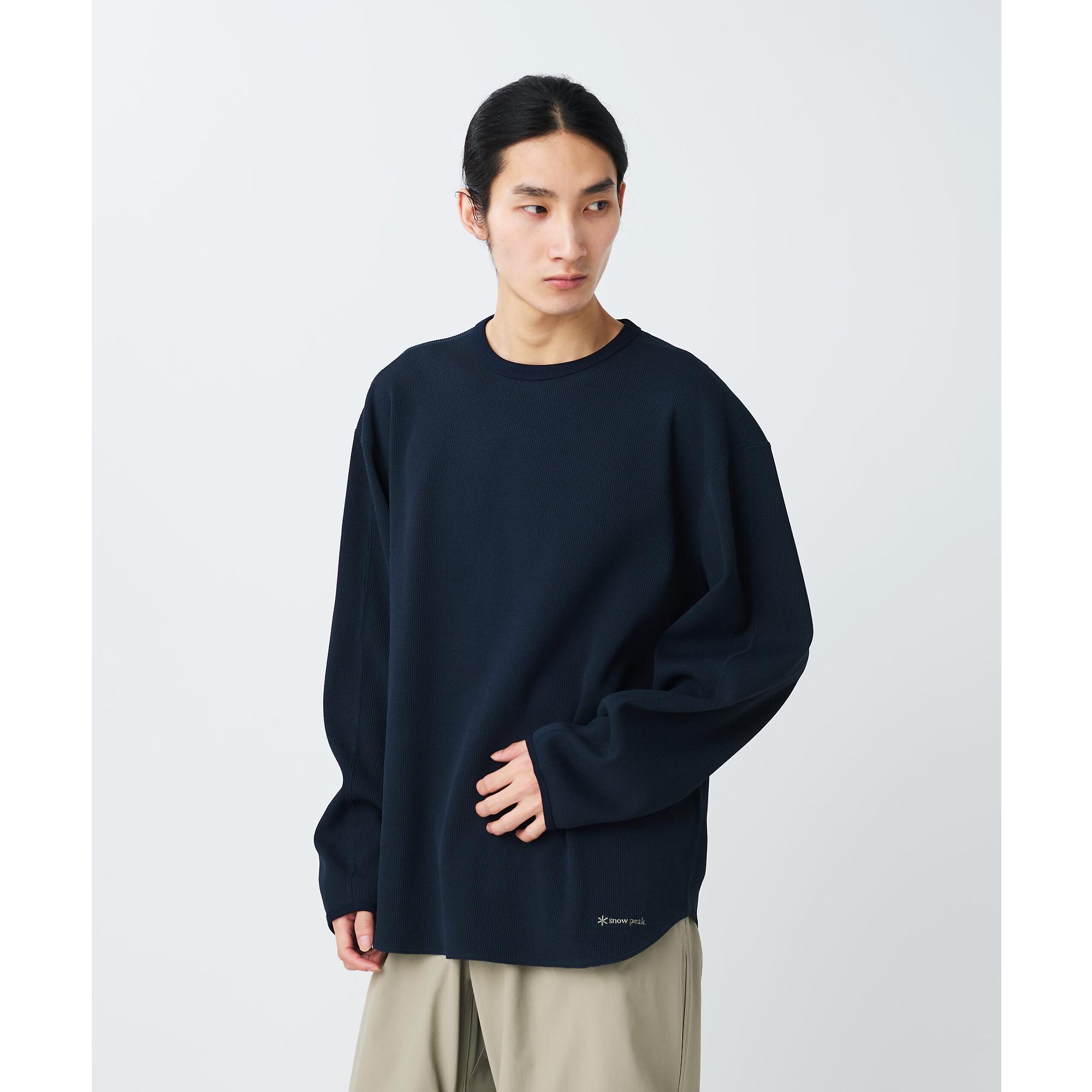 Product image 2 of 3 of Snow Peak Dry Waffle Long Sleeve T-Shirt - Dark Navy