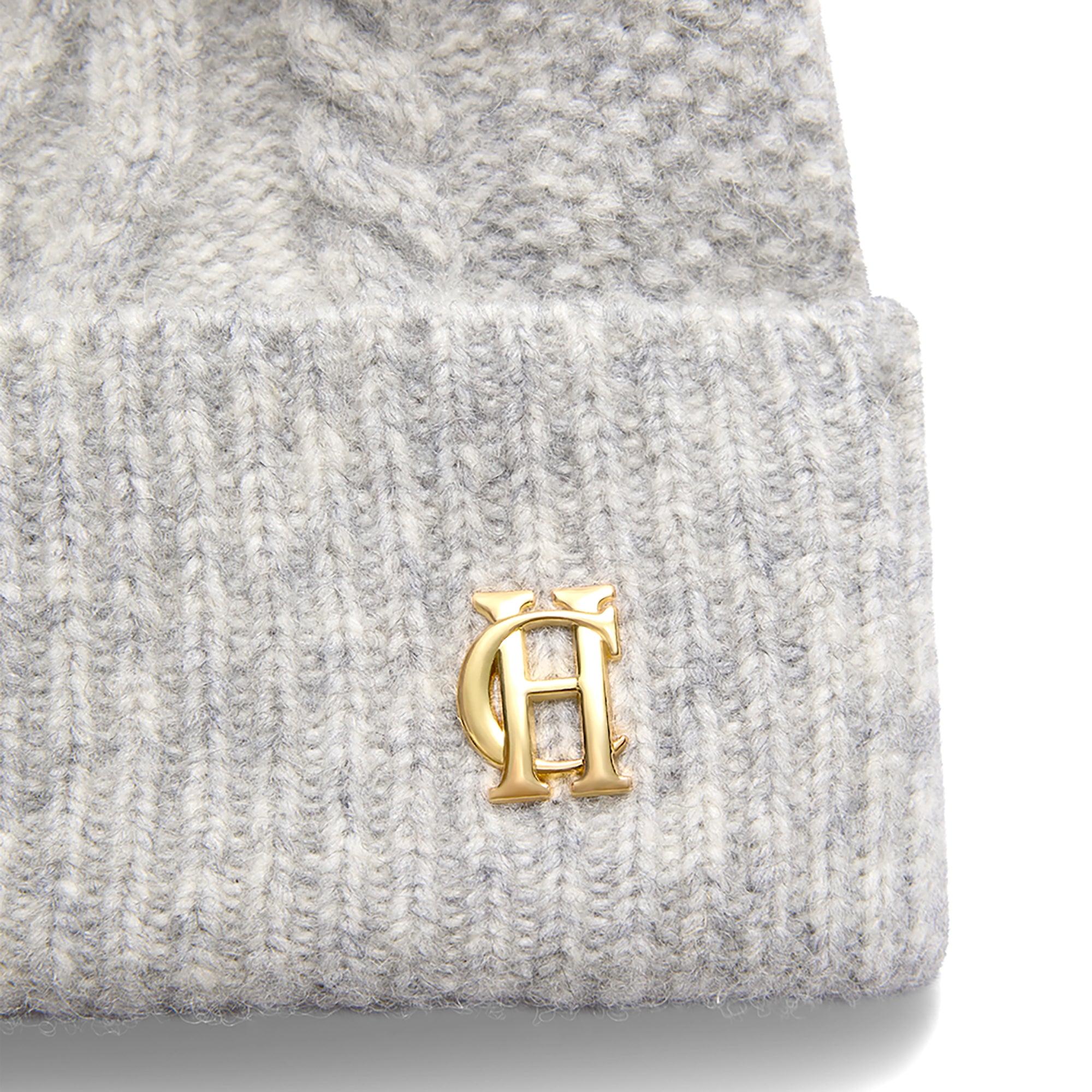 Product image 4 of 4 of Holland Cooper Sloane Cable Bobble Hat - Grey Marl