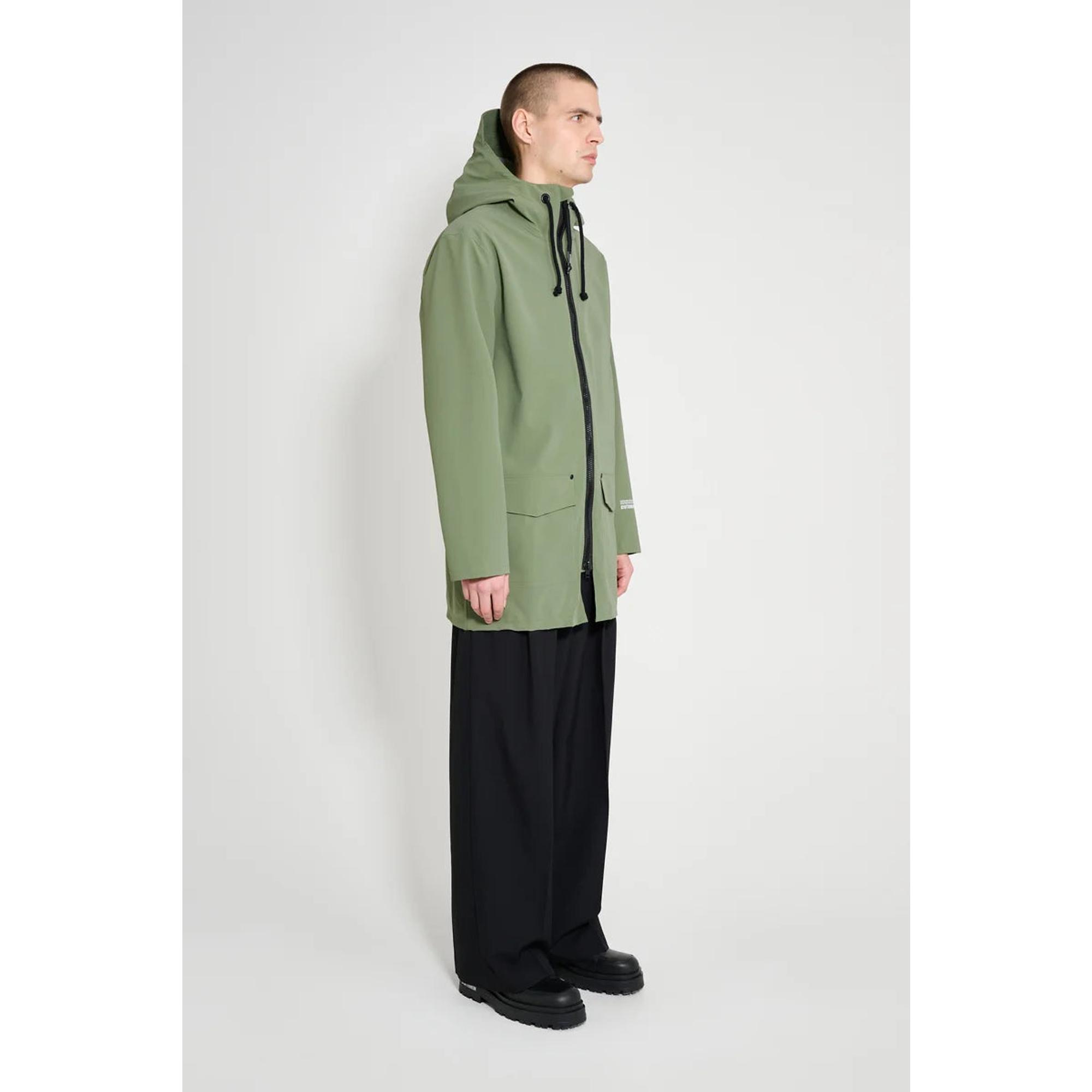 Product image 7 of 8 of Stutterheim Stockholm Lightweight Patch Raincoat - Matte Dry Green