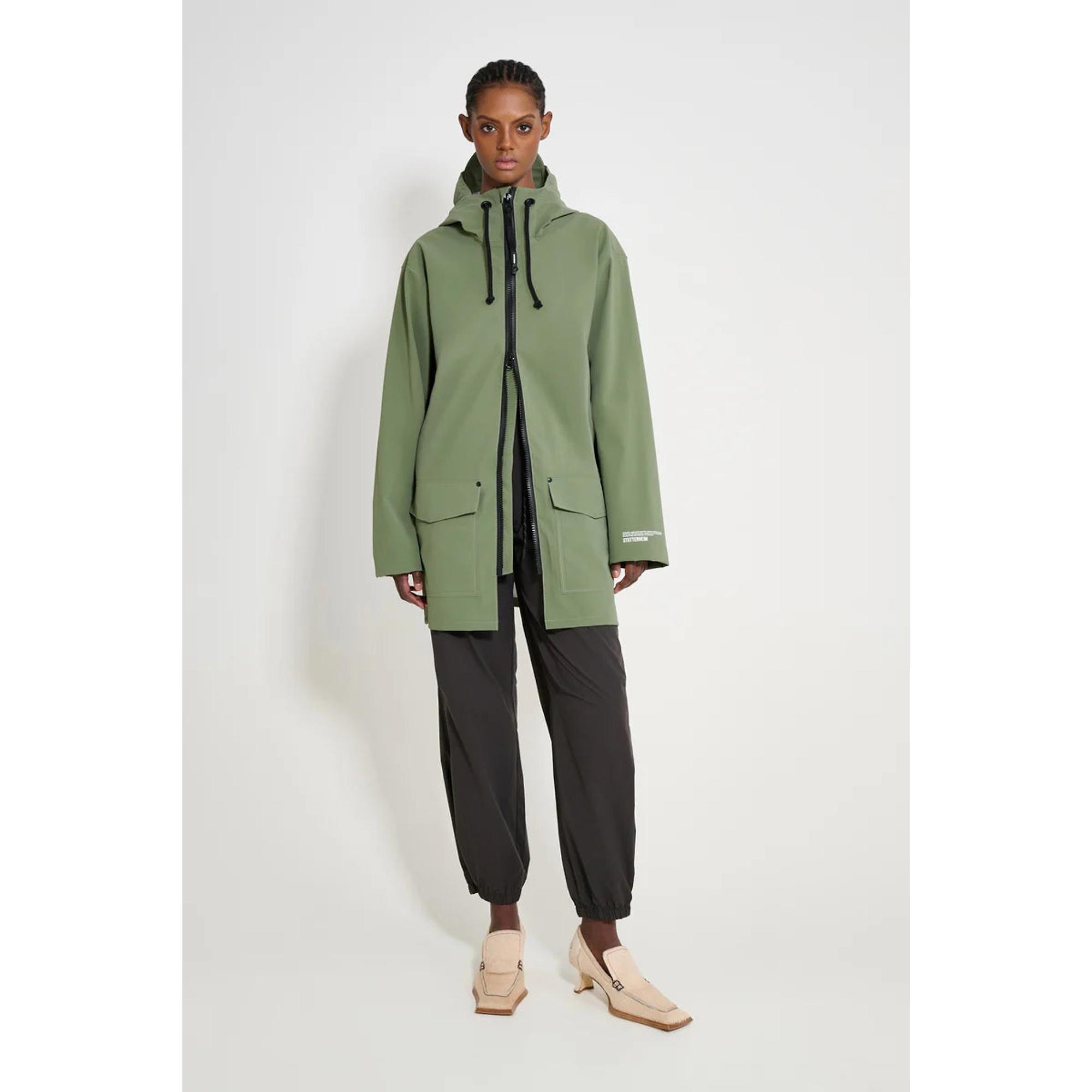 Product image 5 of 8 of Stutterheim Stockholm Lightweight Patch Raincoat - Matte Dry Green