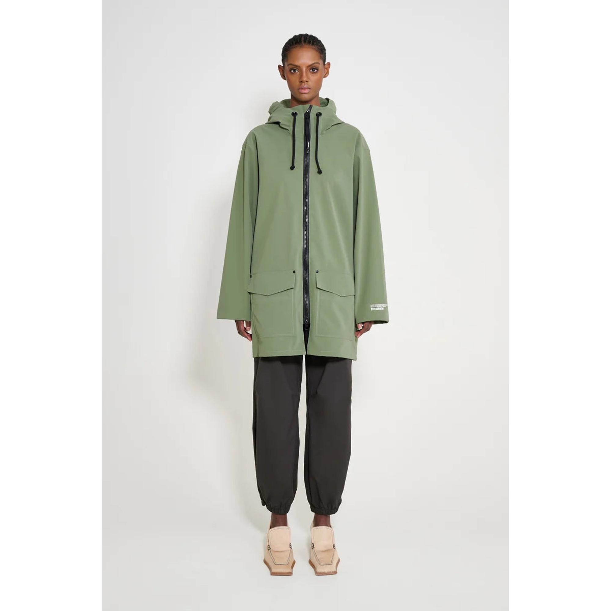 Product image 2 of 8 of Stutterheim Stockholm Lightweight Patch Raincoat - Matte Dry Green