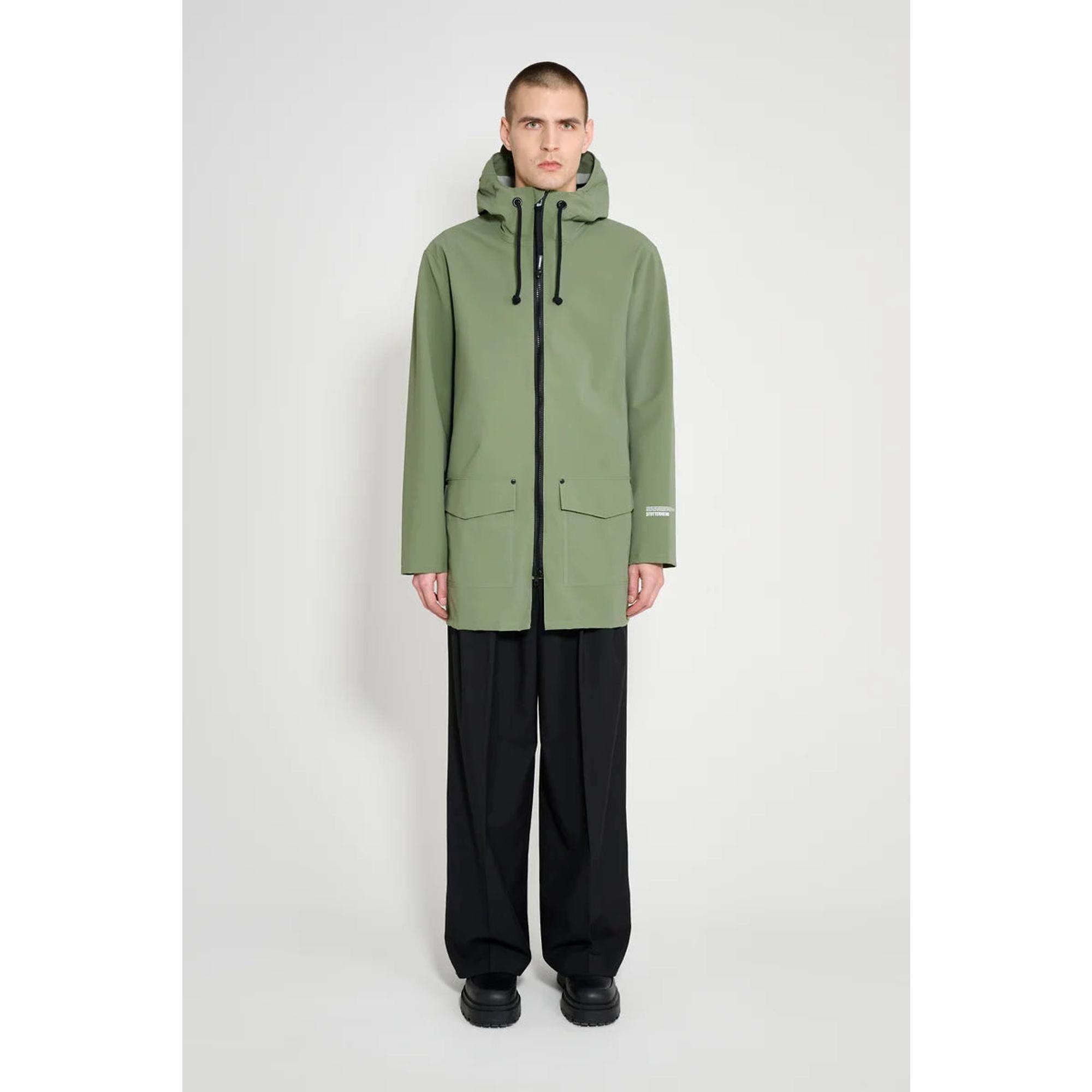 Product image 6 of 8 of Stutterheim Stockholm Lightweight Patch Raincoat - Matte Dry Green