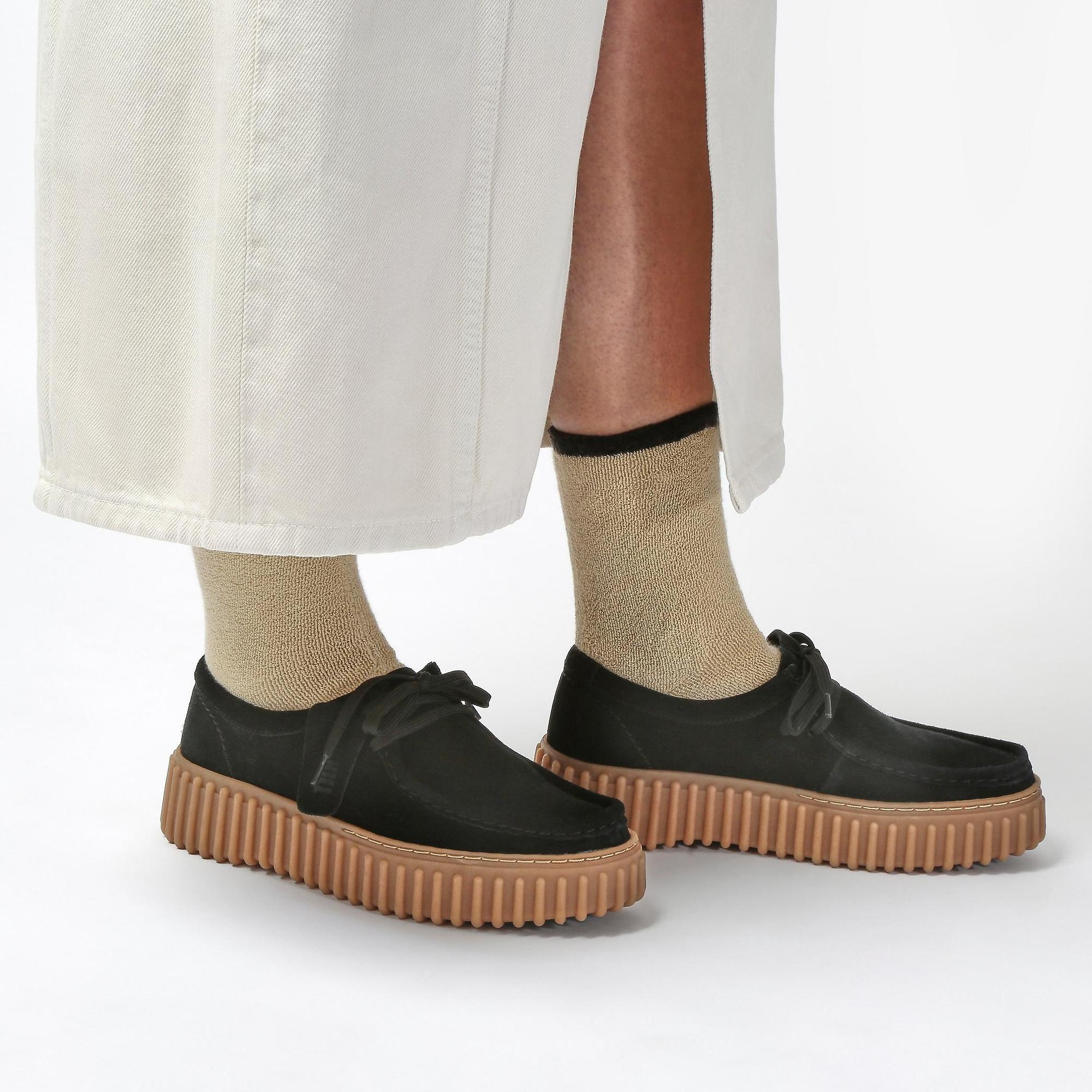Clarks Torhill Bee ブラックスエード レディース 24.5 Torhill Bee / レディース トーヒルビー （ブラックスエード