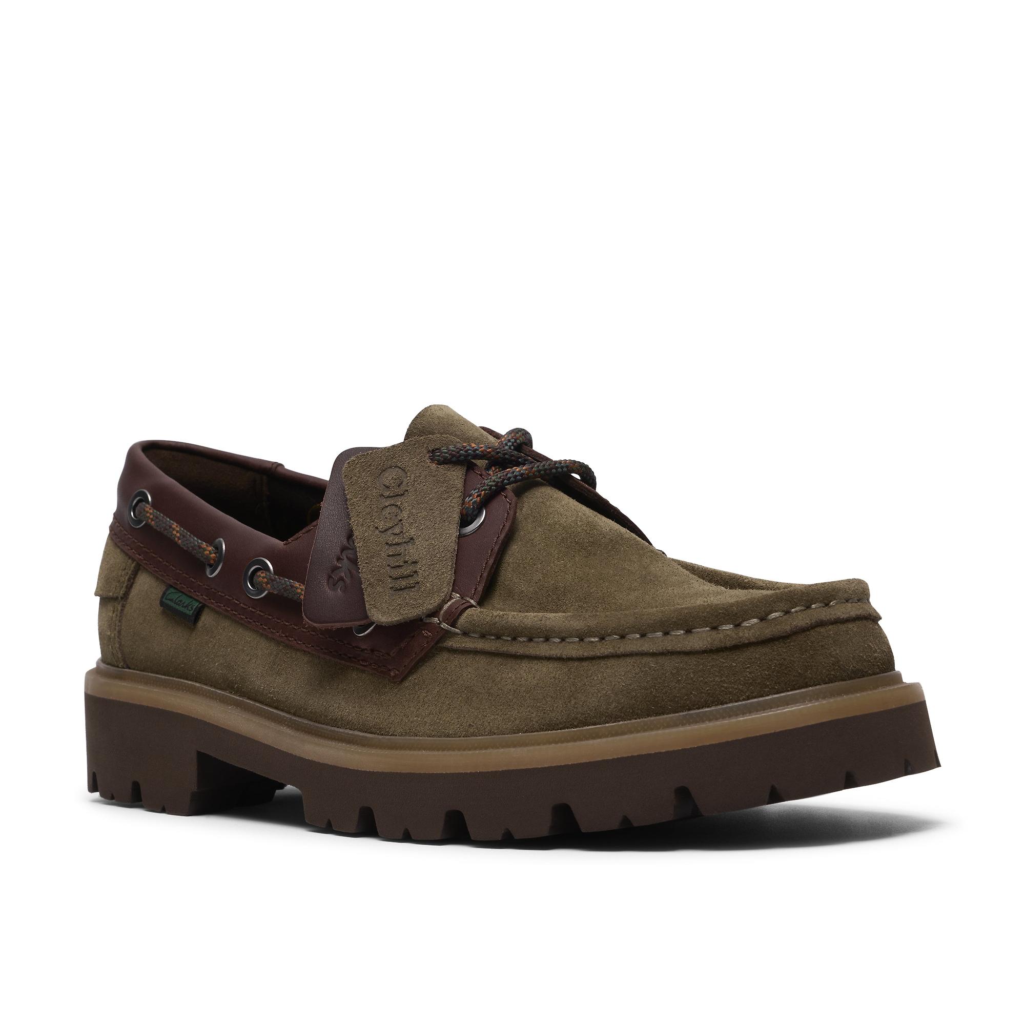 Product image 7 of 8 of Clarks Men's Cleyhill Boat Shoes - Olive Combi
