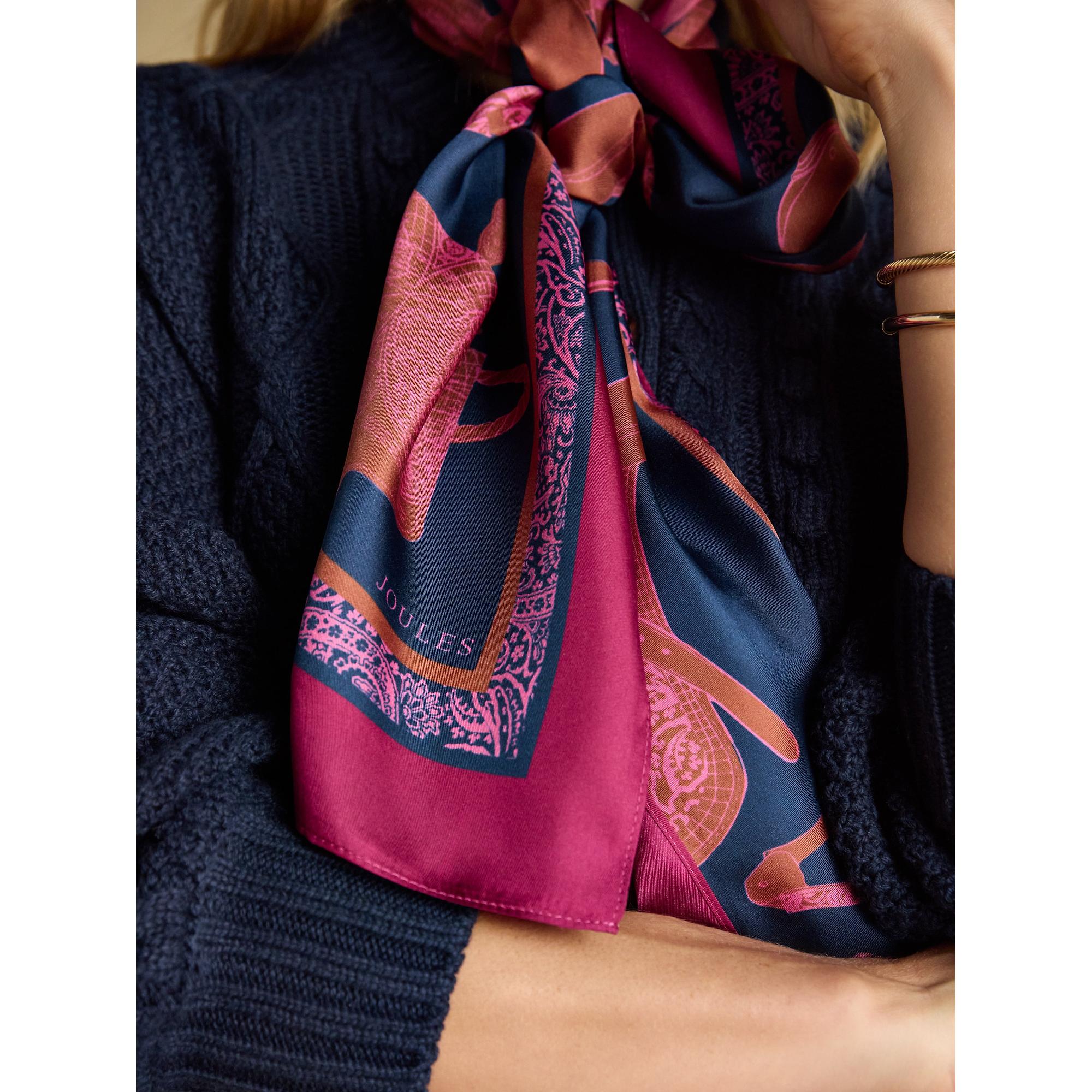 Product image 5 of 8 of Joules Women's Windsor Long Silk Scarf - Navy