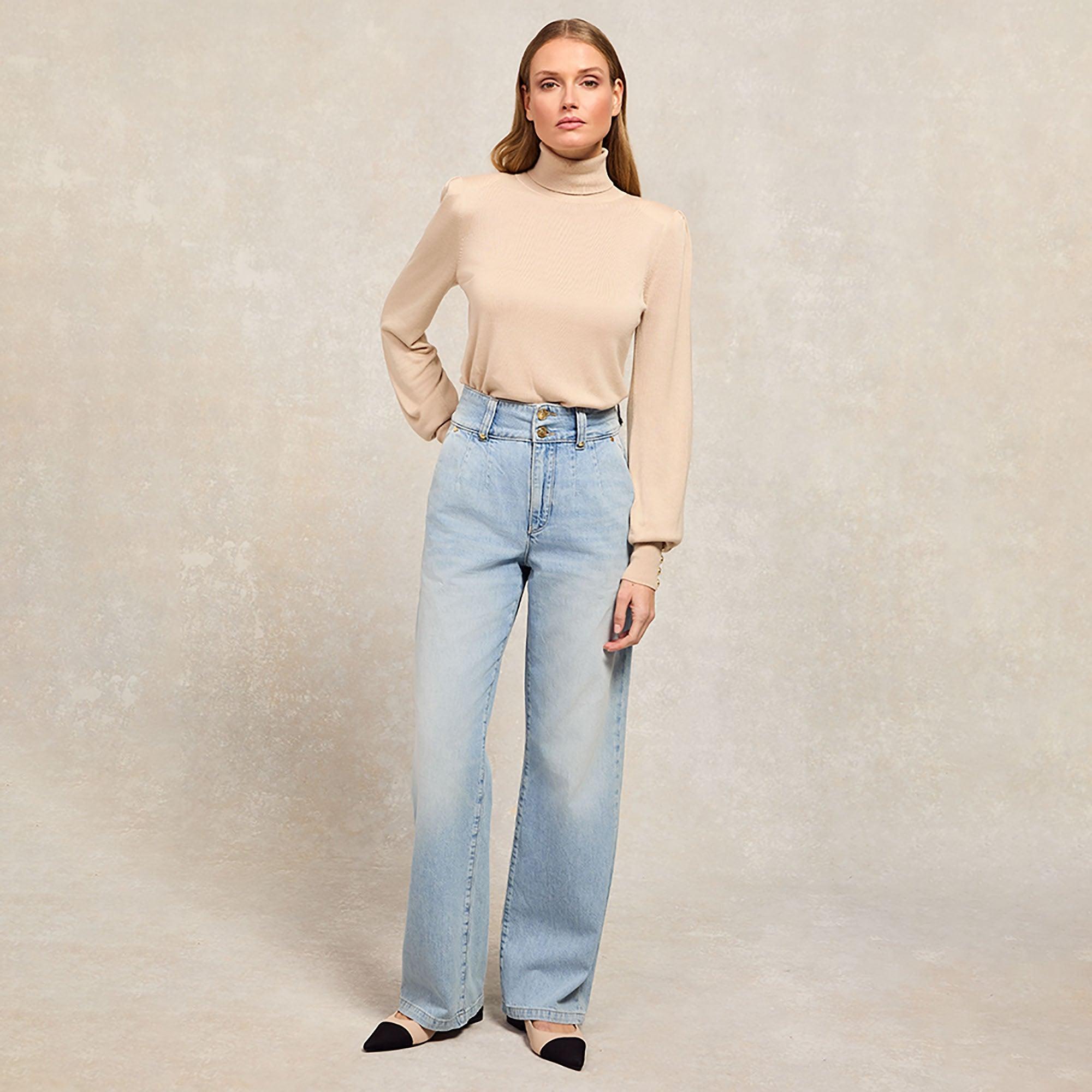 Product image 2 of 9 of Holland Cooper Women's Tailored Wide Leg Jeans - Vintage Indigo