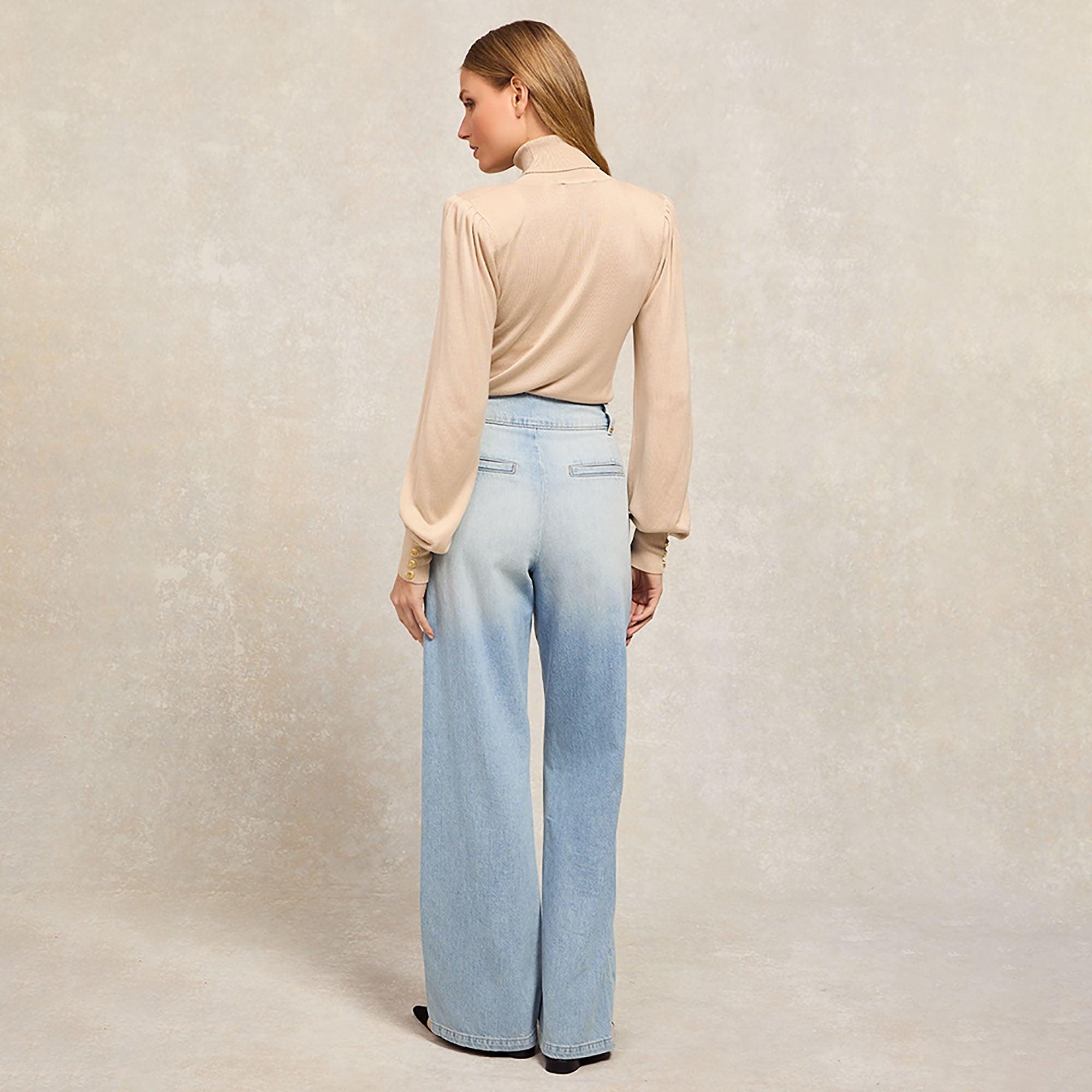 Product image 4 of 9 of Holland Cooper Women's Tailored Wide Leg Jeans - Vintage Indigo