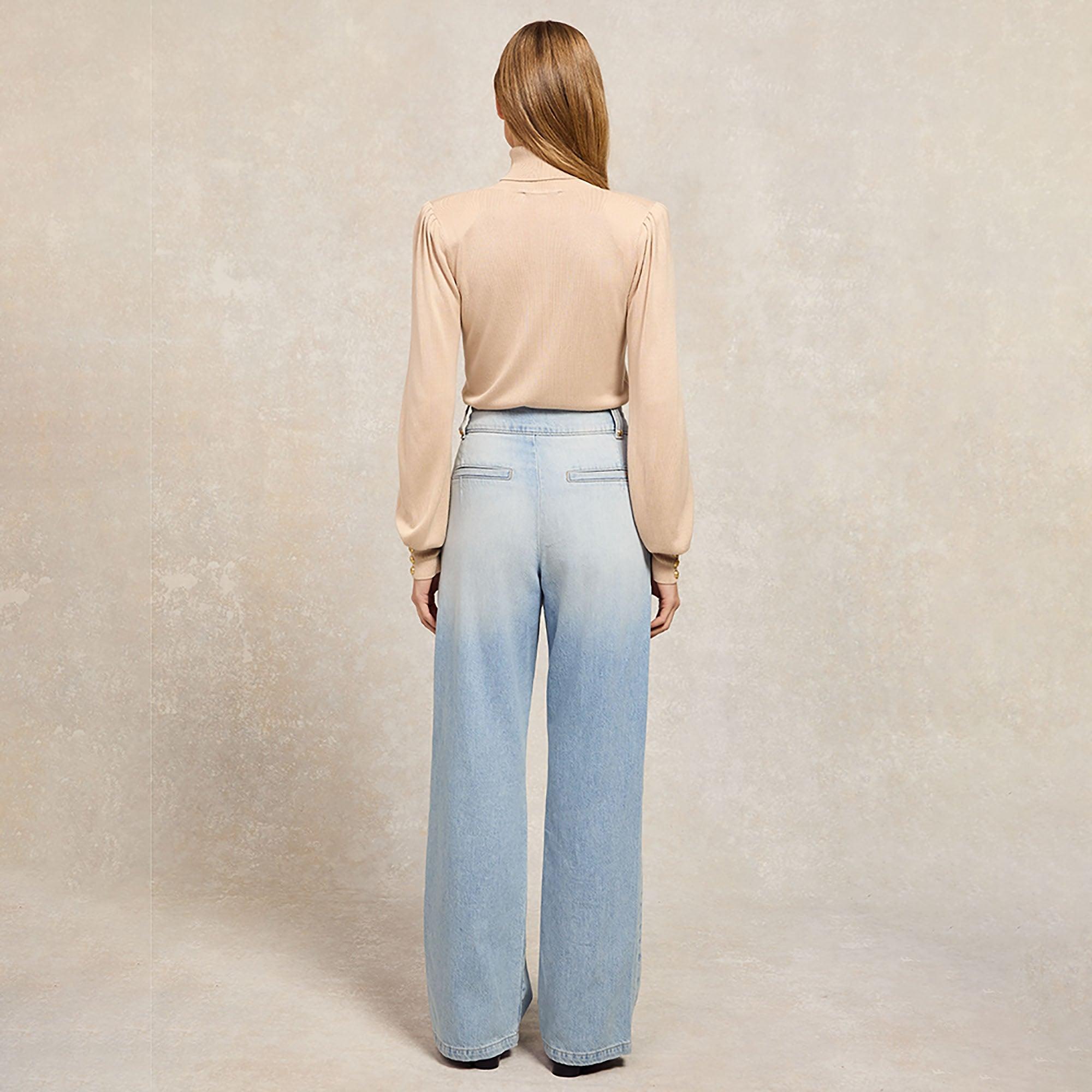 Product image 5 of 9 of Holland Cooper Women's Tailored Wide Leg Jeans - Vintage Indigo