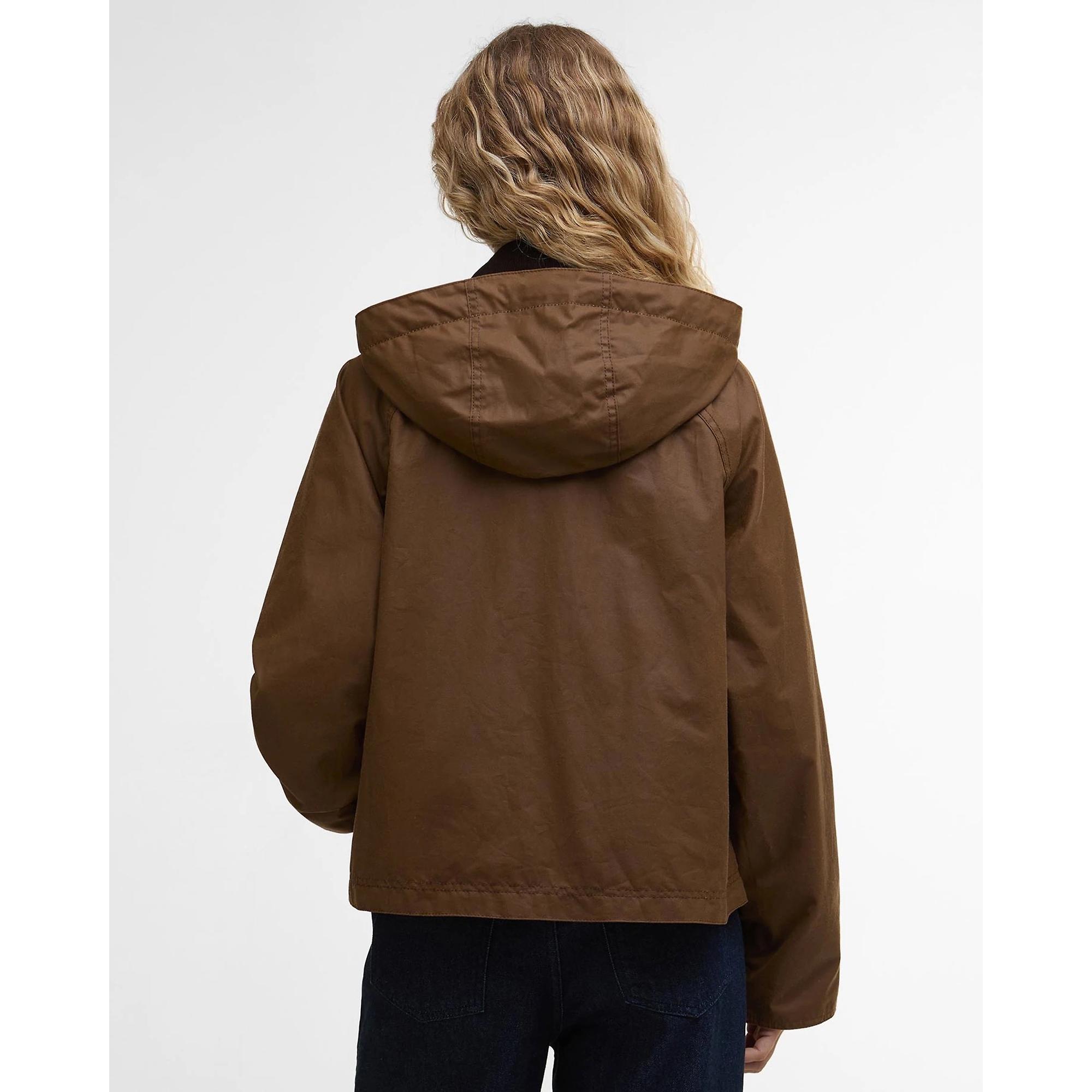 Product image 4 of 6 of Barbour Women's Myra Waxed Duffle Coat - Bark/Hessian Tartan