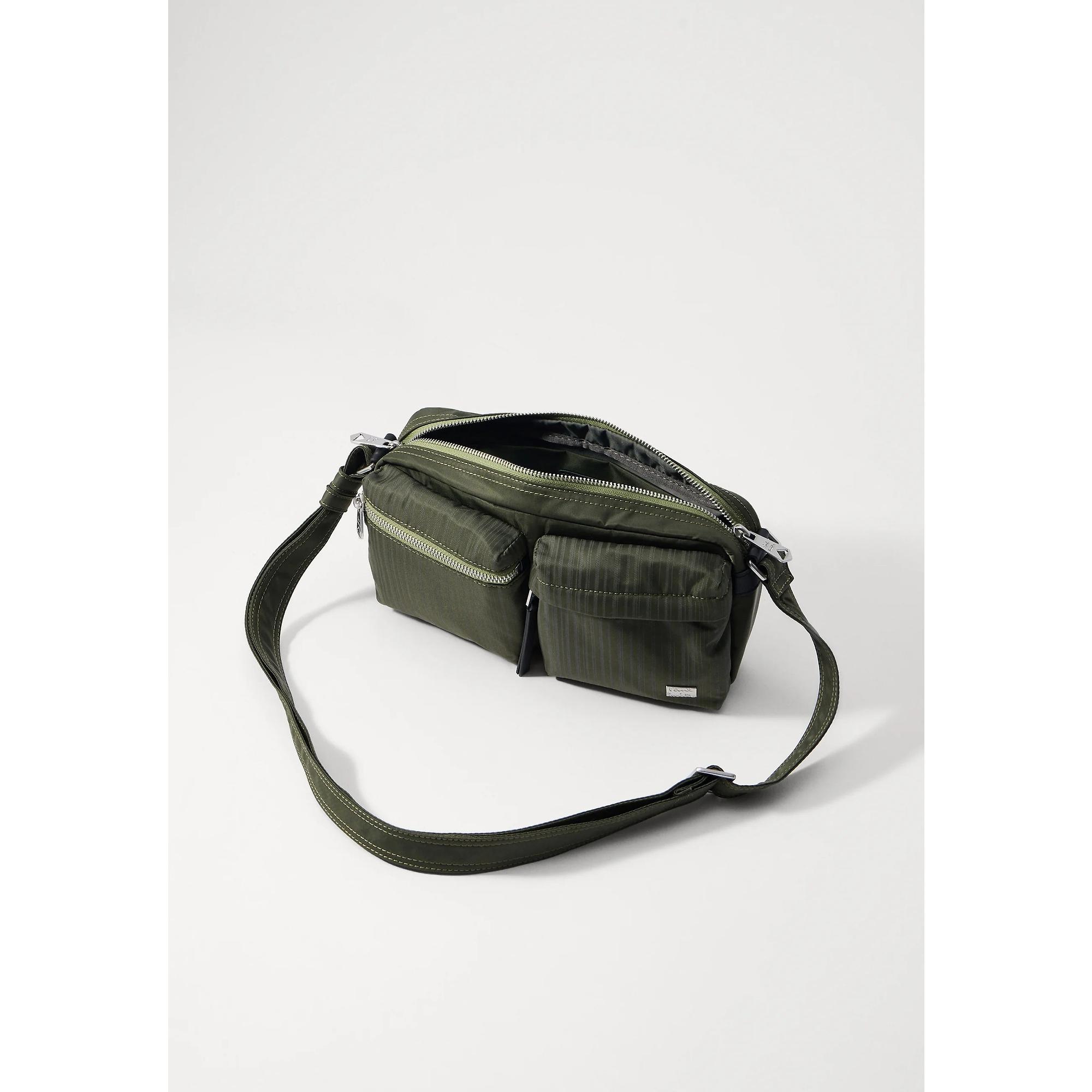 Product image 2 of 10 of Paul Smith Men's 'Laser Stripe' Recycled-Nylon Crossbody Bag - Green