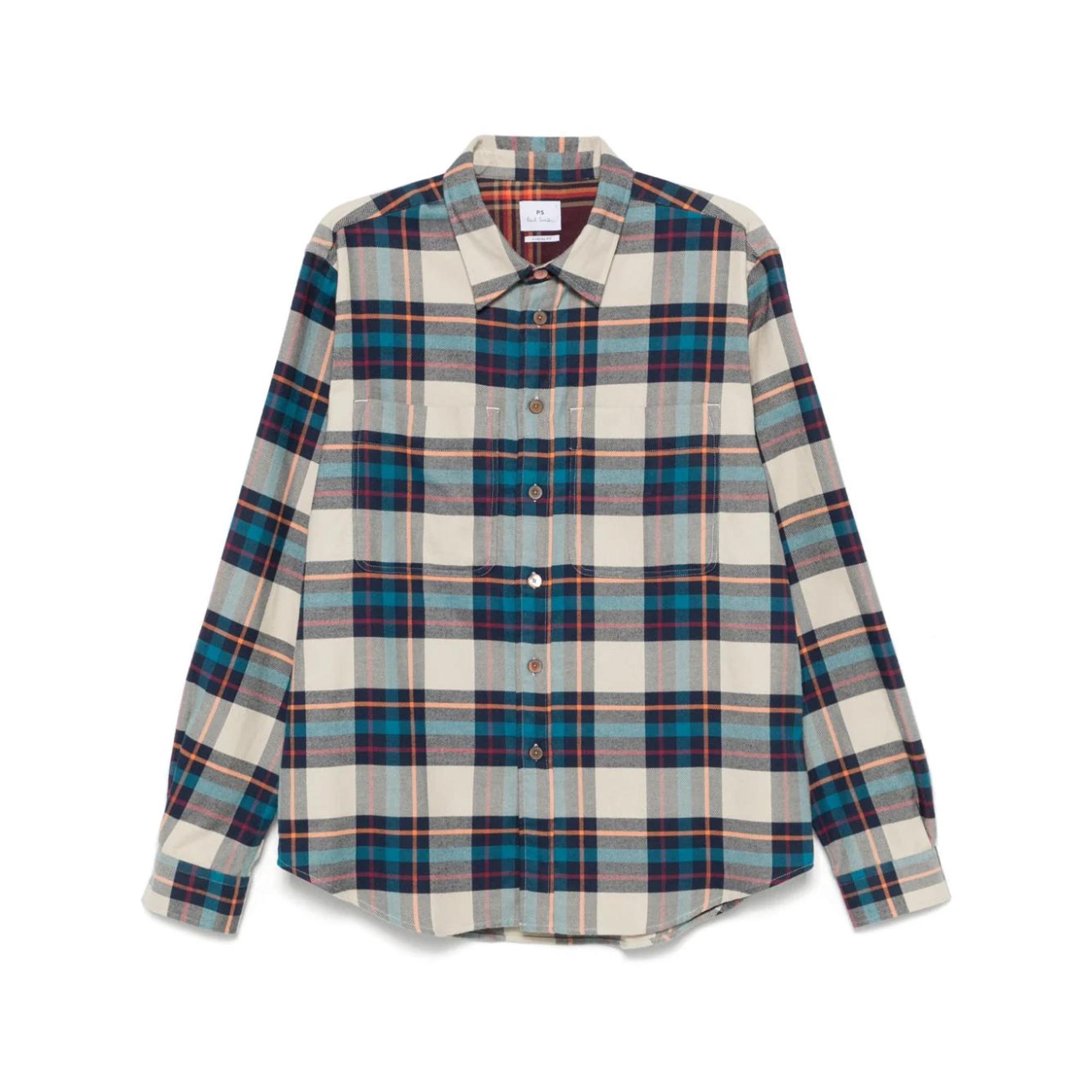 Product image 1 of 9 of Paul Smith Men's Long Sleeve Casual-Fit Shirt - Ecru Check