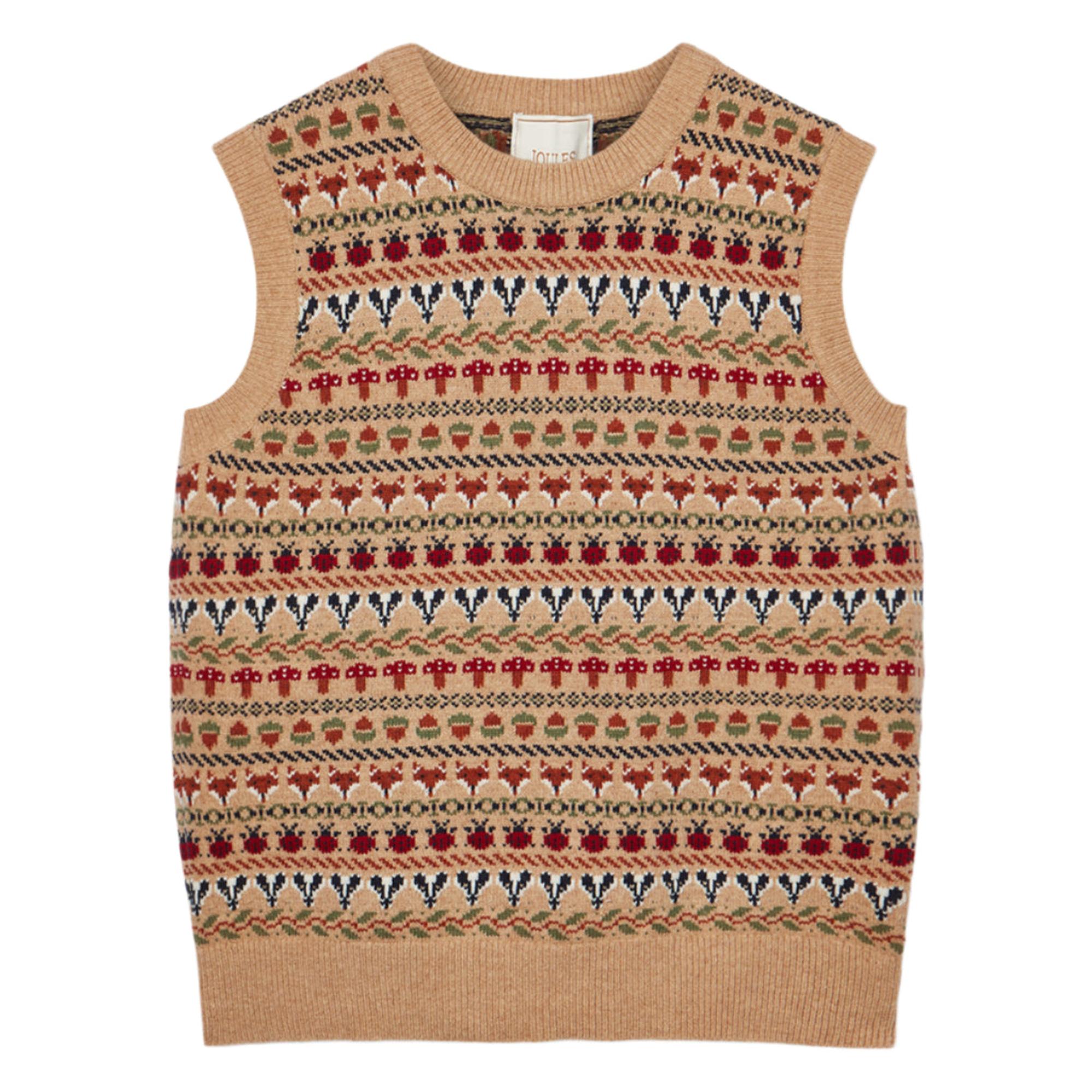 Product image 1 of 6 of Joules Women's Woodland Crew Neck Intarsia Knitted Vest - Oatmeal