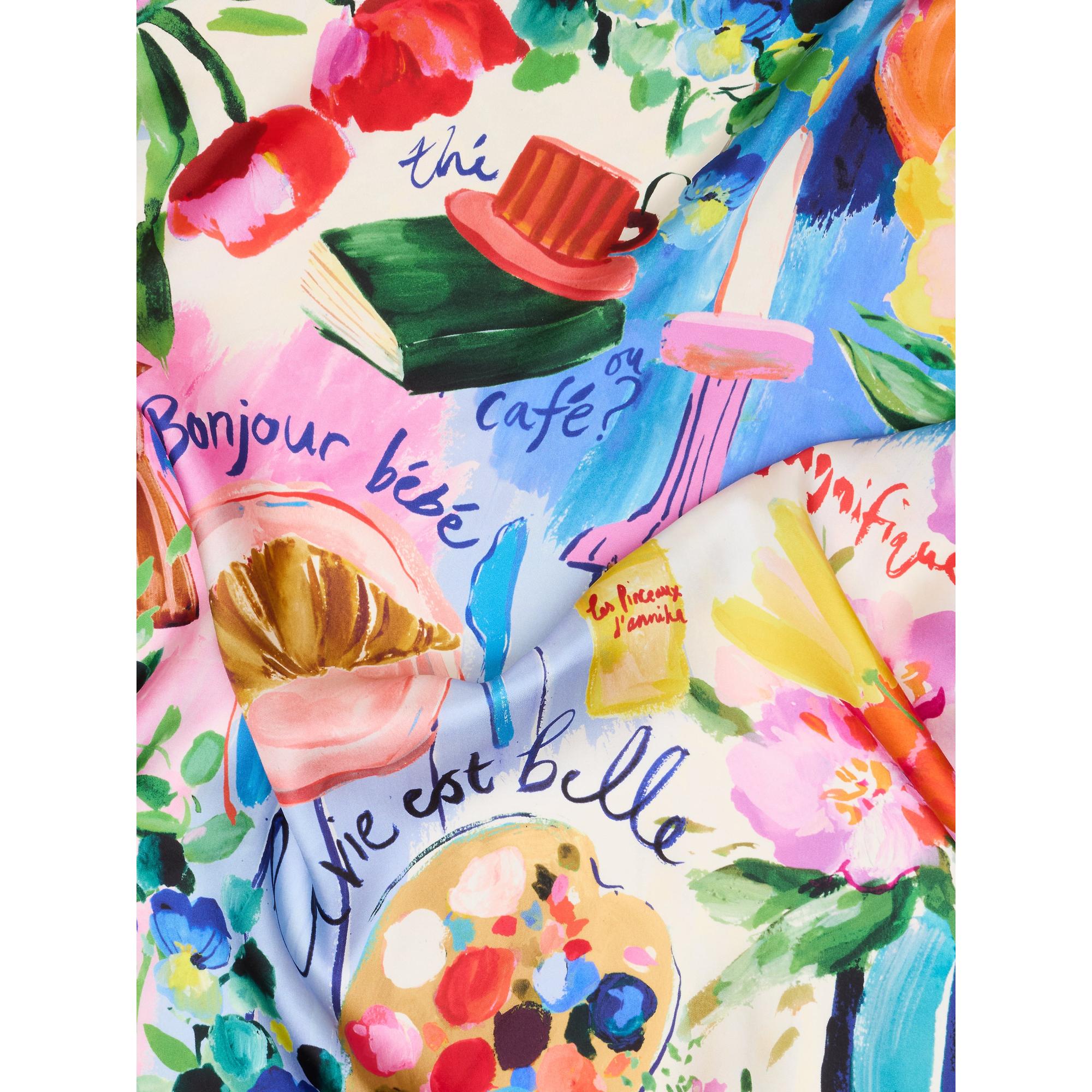 Product image 3 of 7 of Joules Women's Bloomfield Silk Scarf - Blue