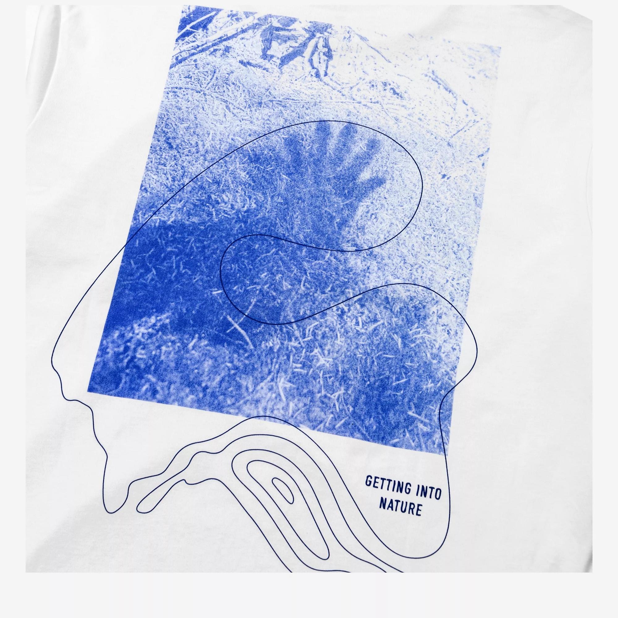 Product image 7 of 9 of Elliker Unisex Rill Hand Print Short Sleeve T-Shirt - White