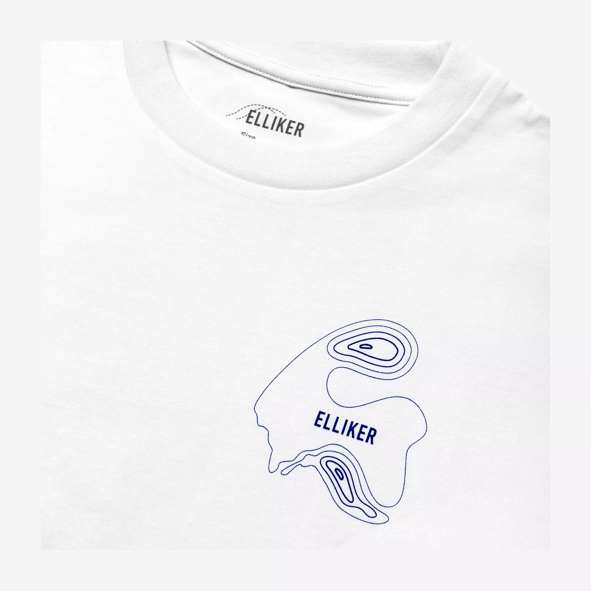 Product image 6 of 9 of Elliker Unisex Rill Hand Print Short Sleeve T-Shirt - White