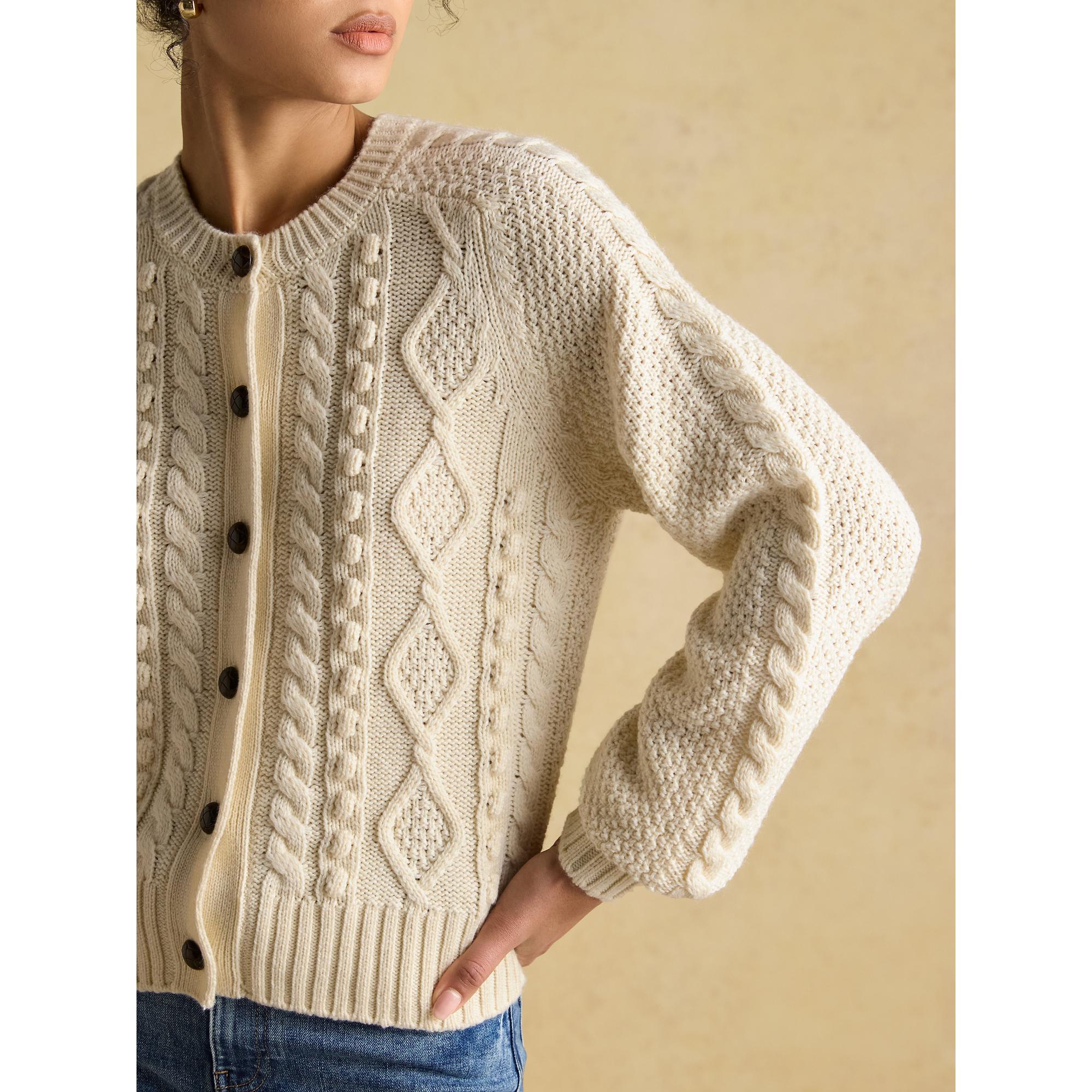 Product image 5 of 9 of Joules Women's Rafferty Cable Knit Cardigan - Cream