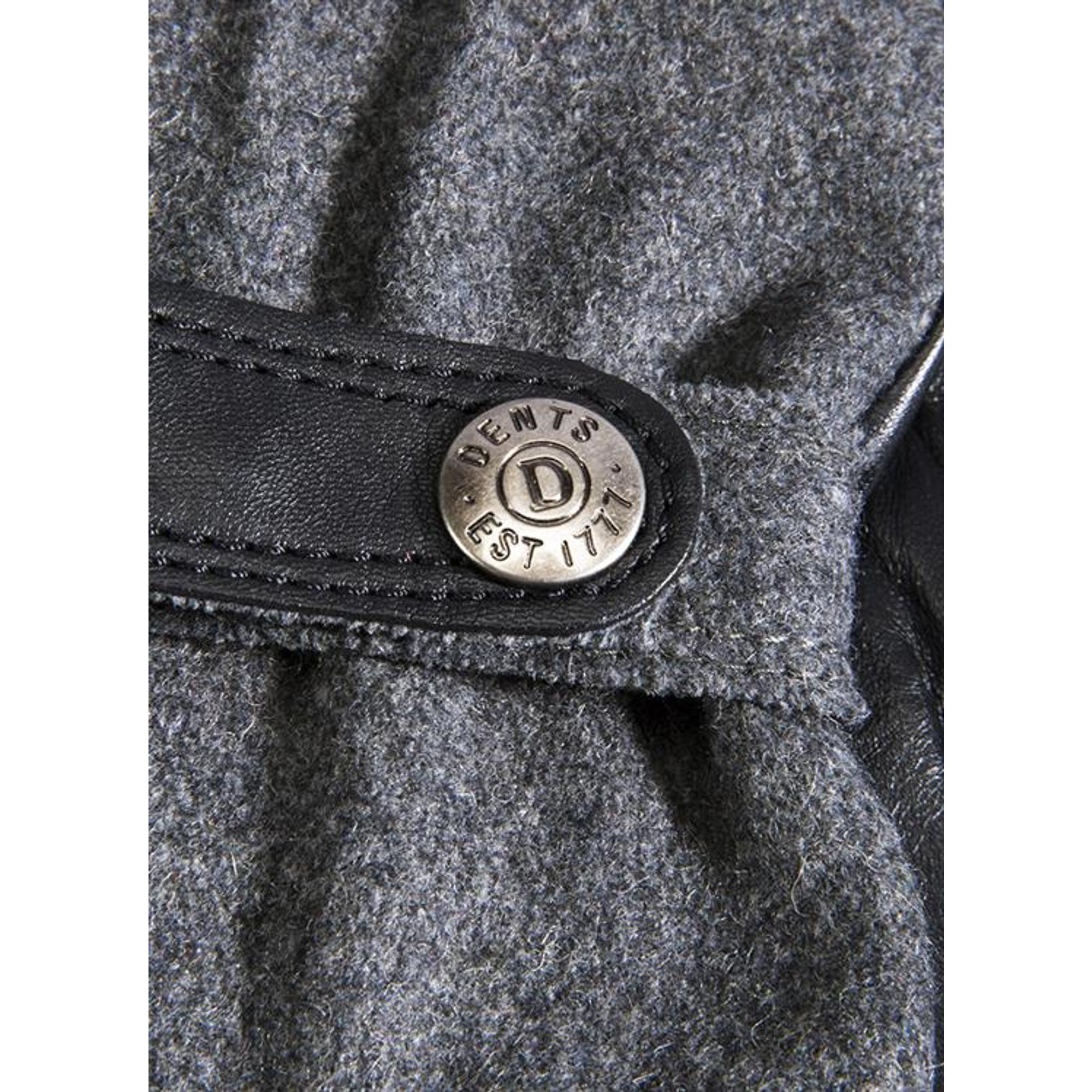 Product image 3 of 5 of Dents Men's Guildford Three-Point Fleece-Lined Flannel and Leather Gloves - Charcoal/Black