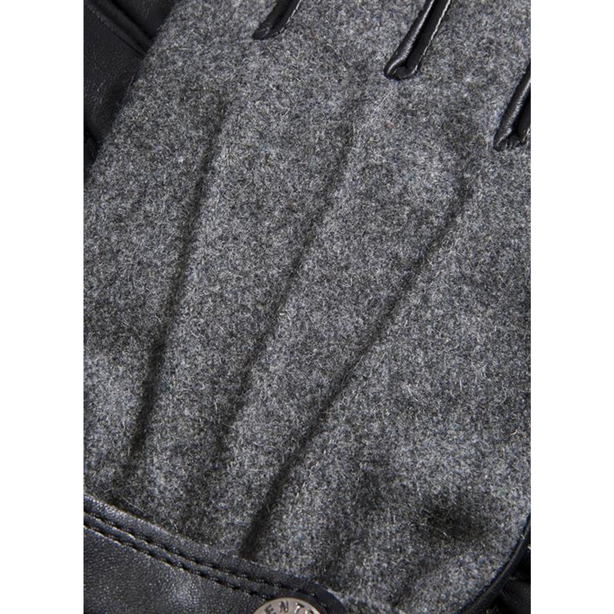 Product image 2 of 5 of Dents Men's Guildford Three-Point Fleece-Lined Flannel and Leather Gloves - Charcoal/Black