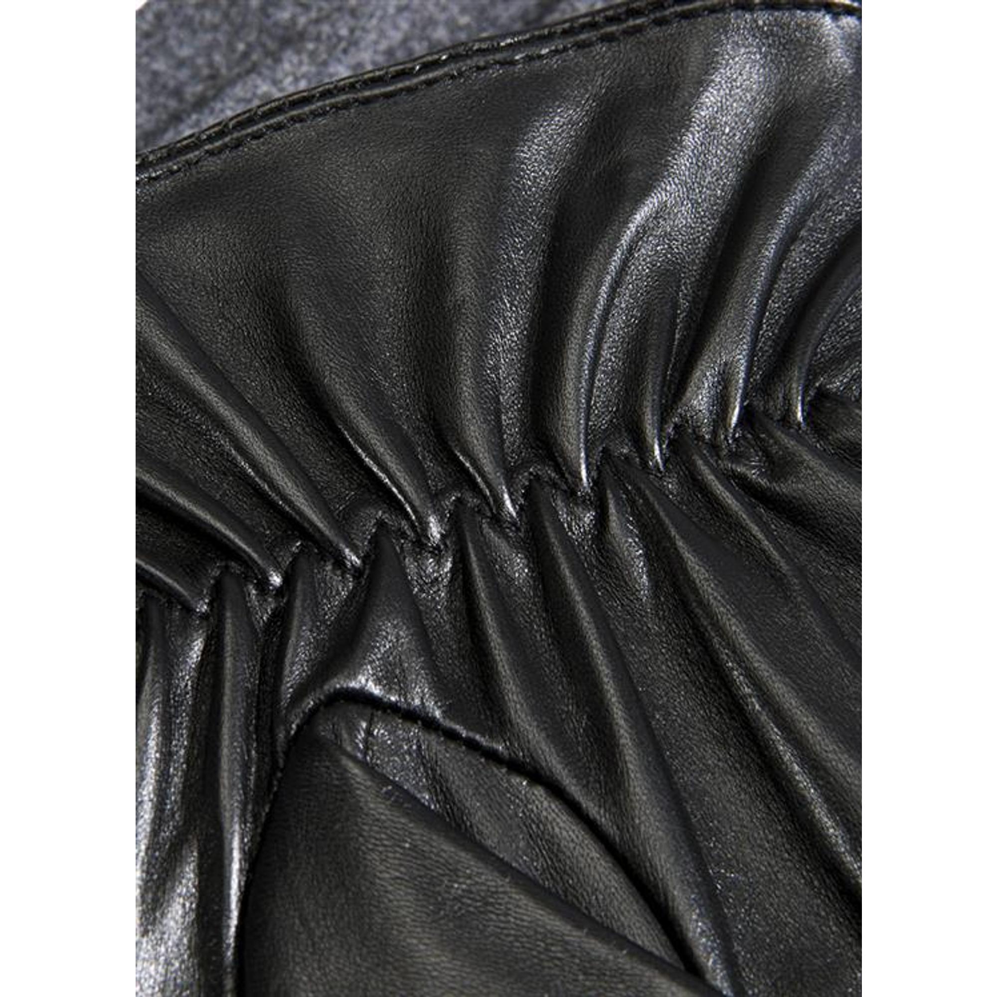 Product image 5 of 5 of Dents Men's Guildford Three-Point Fleece-Lined Flannel and Leather Gloves - Charcoal/Black