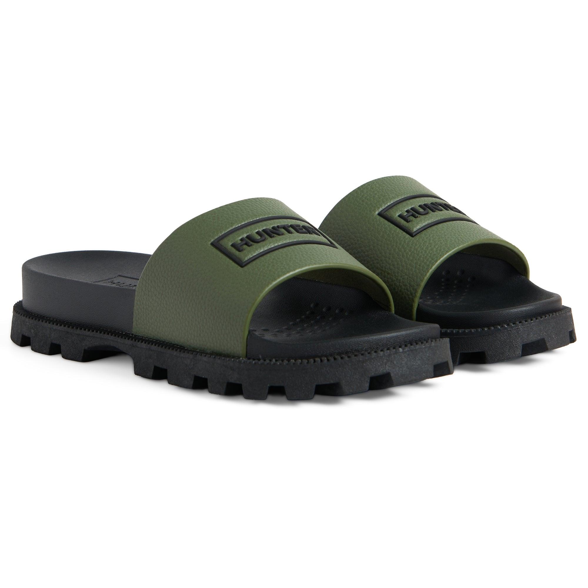 Product image 2 of 5 of Hunter Unisex Vegan Synthetic Logo Sliders - Lichen Green