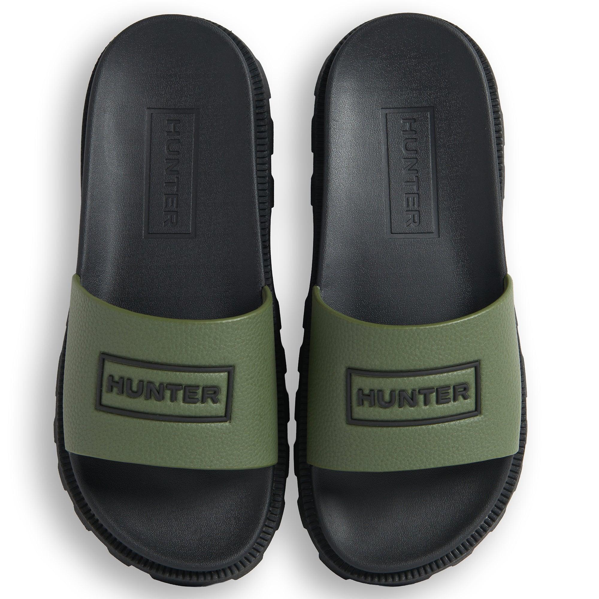 Product image 5 of 5 of Hunter Unisex Vegan Synthetic Logo Sliders - Lichen Green