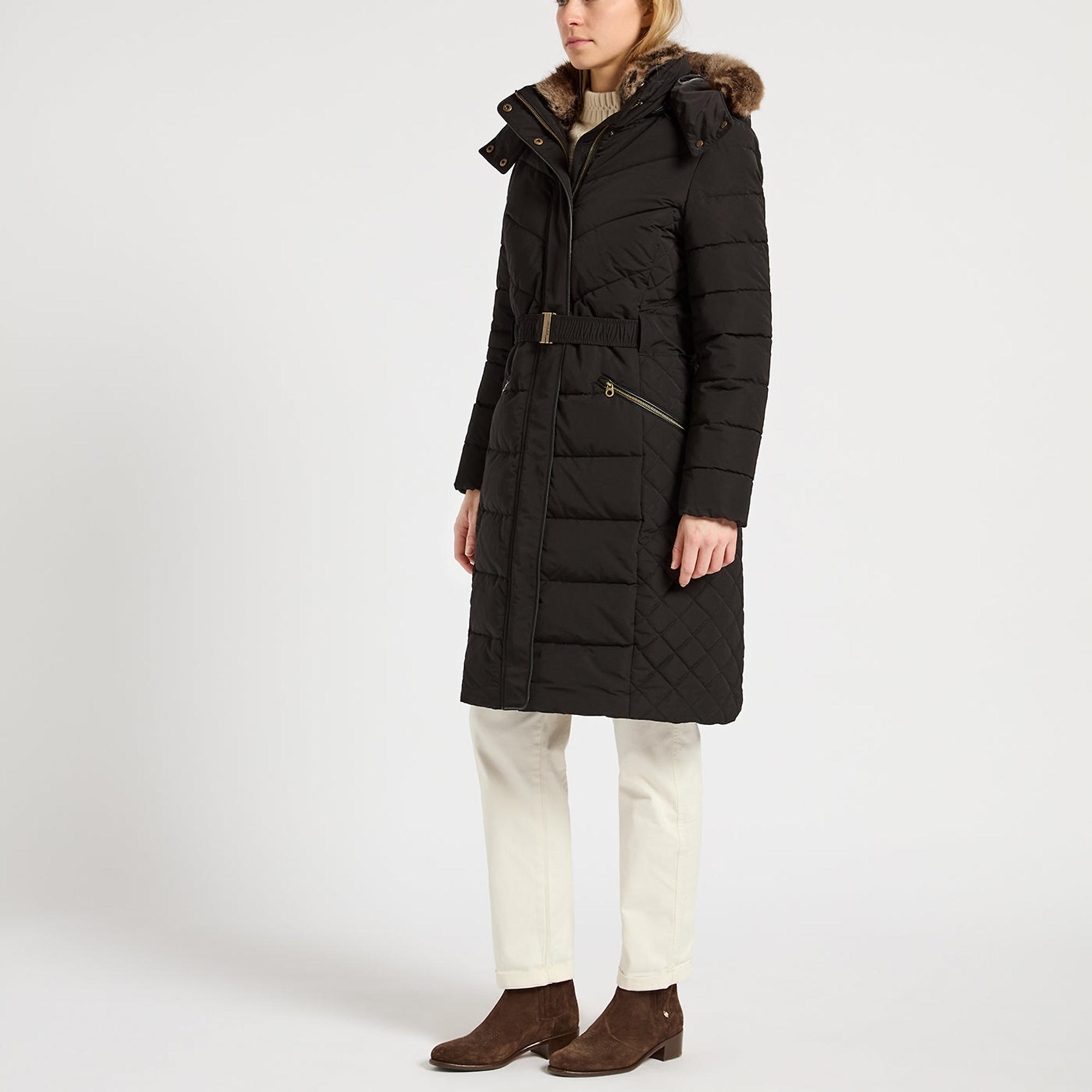 Product image 1 of 4 of Joules Women's Aspen Long Showerproof Padded Coat - Black