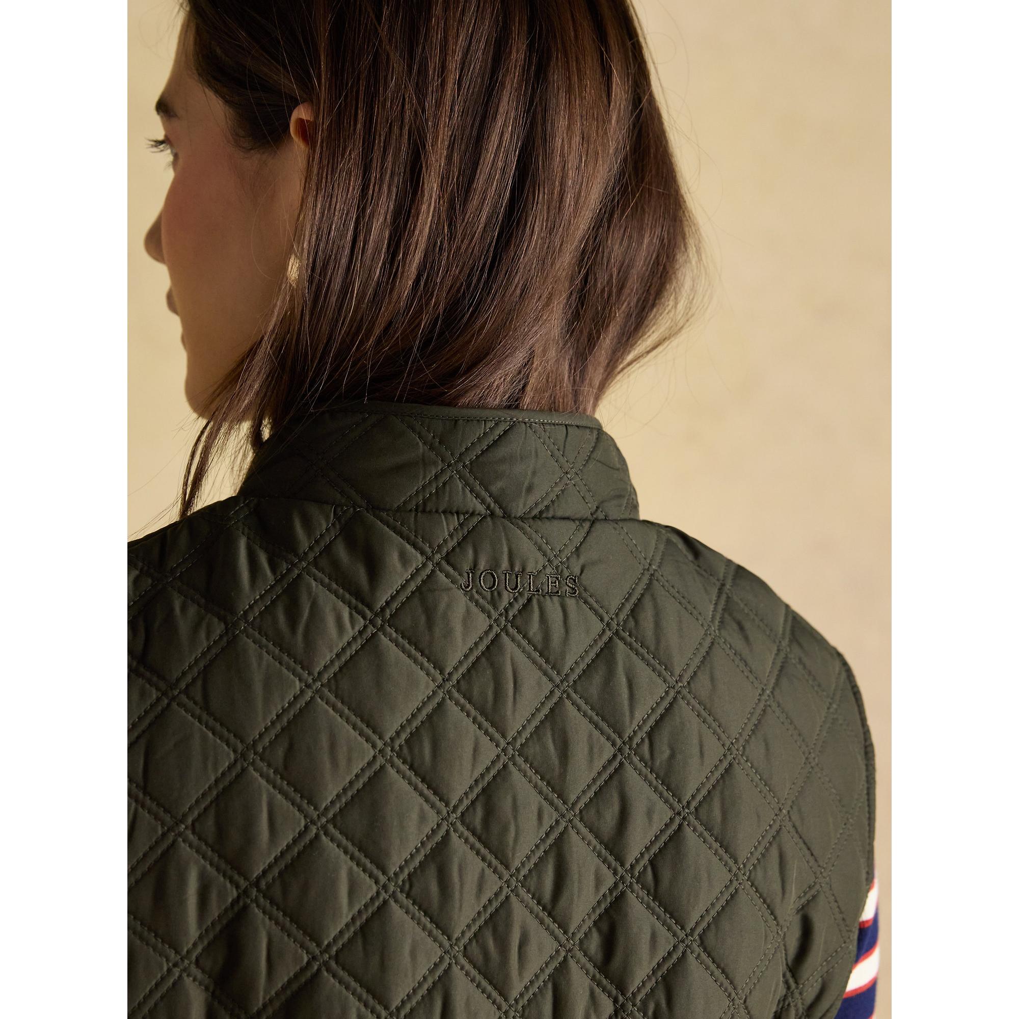 Product image 2 of 10 of Joules Women's Minx Showerproof Diamond Quilted Gilet - Green