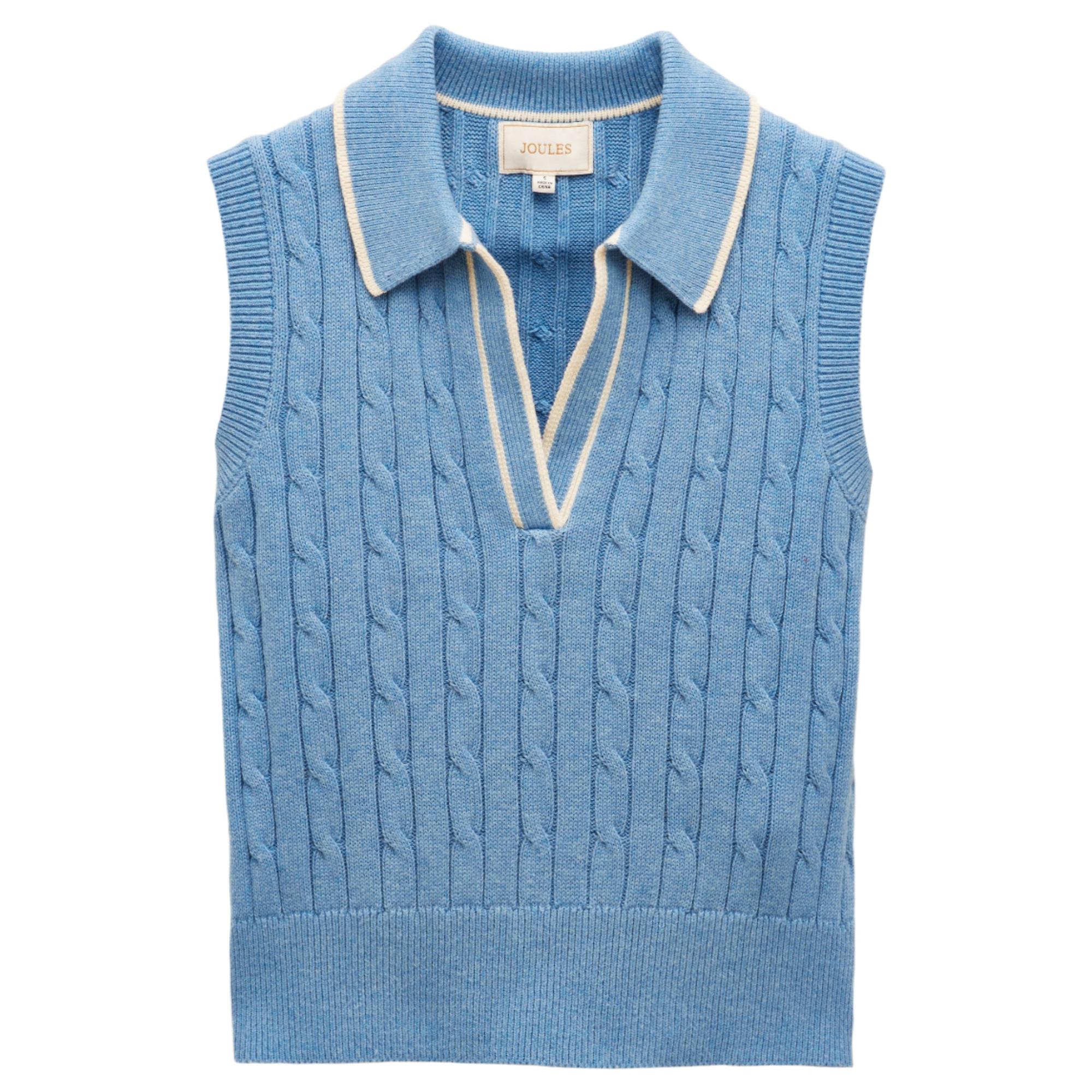 Product image 1 of 6 of Joules Women's Janey Collar Cable Knit Tank - Blue