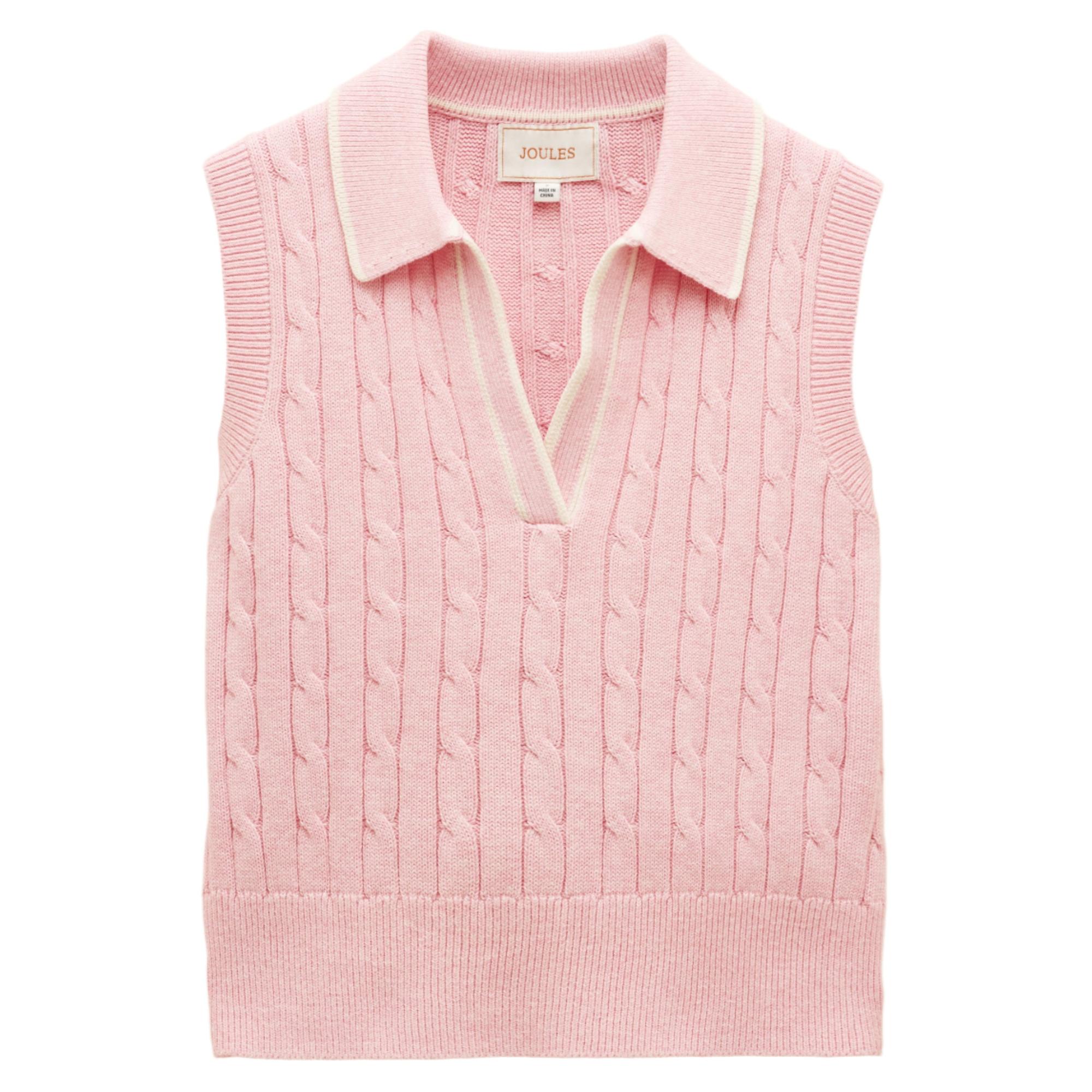 Product image 1 of 6 of Joules Women's Janey Collar Cable Knit Tank - Pink