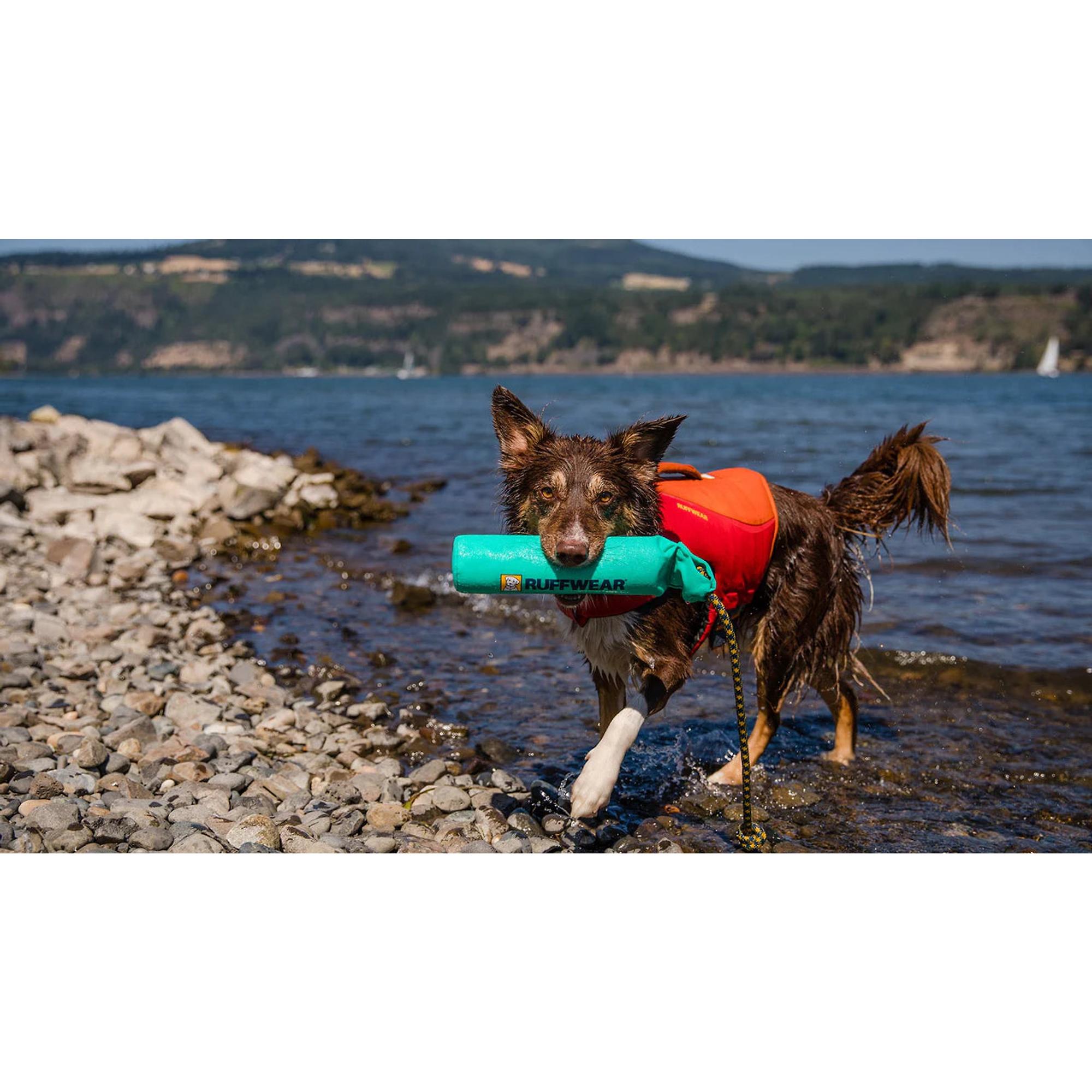 Product image 4 of 9 of RUFFWEAR Lunker Floating Throw Toy - Campfire Orange