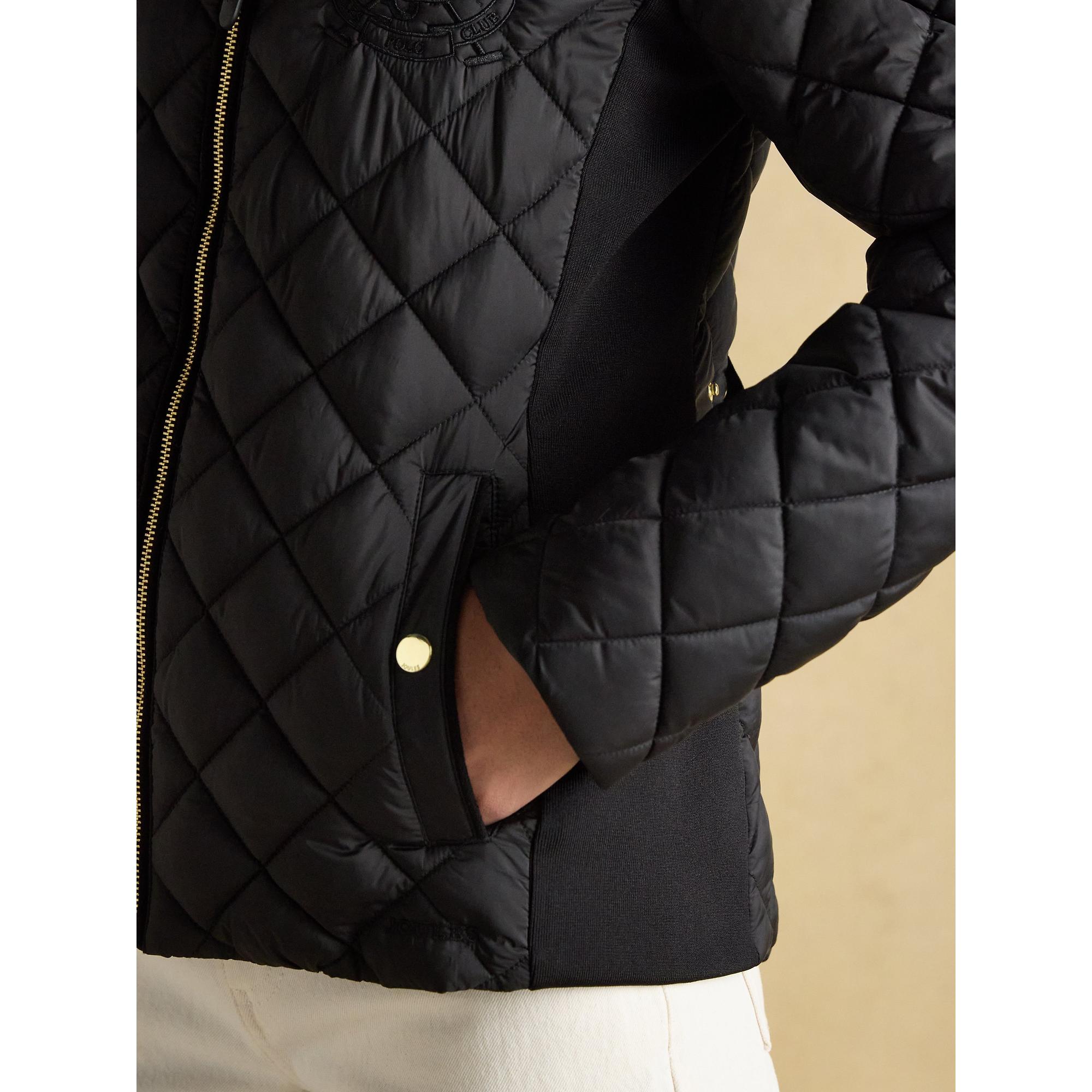 Product image 7 of 8 of Joules Women's Braemar Luxe Showerproof Diamond Quilted Coat - Black