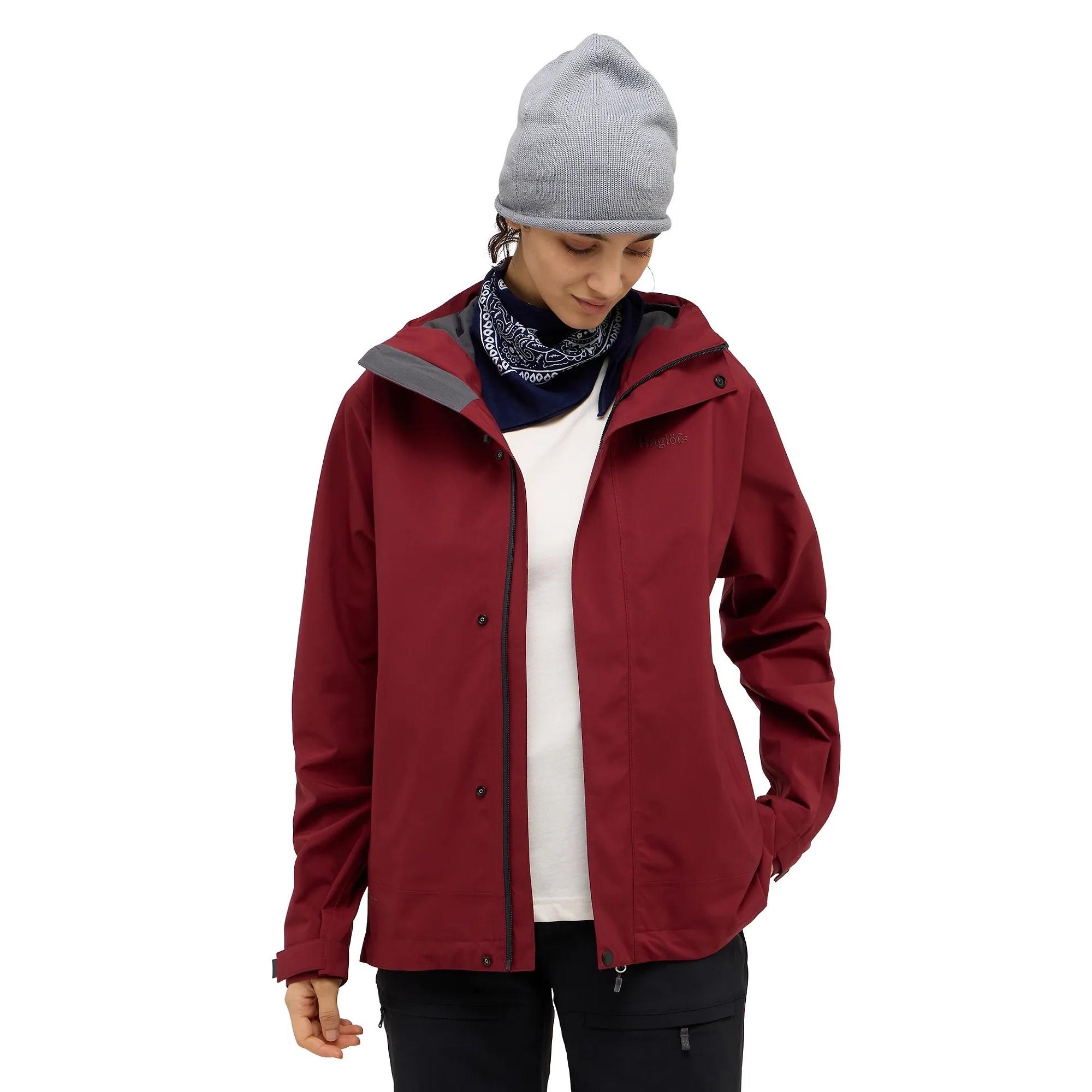Product image 4 of 12 of Haglöfs Women's Breeze Proof Waterproof Jacket - Carmine Red