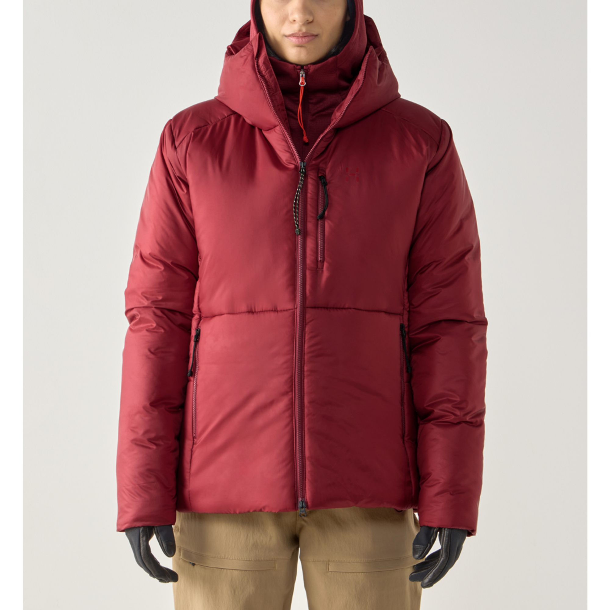 Product image 3 of 9 of Haglöfs Women's Breeze Mimic Hood Insulated Jacket - Carmine Red