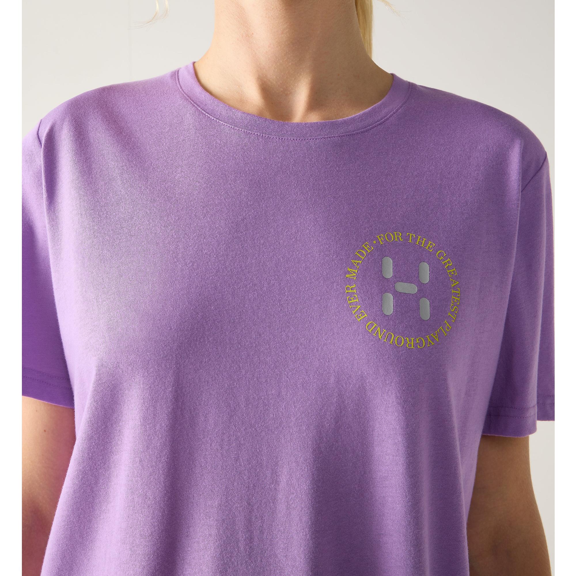 Product image 6 of 7 of Haglöfs Women's Outsiders Graphic Tee - Purple Ice