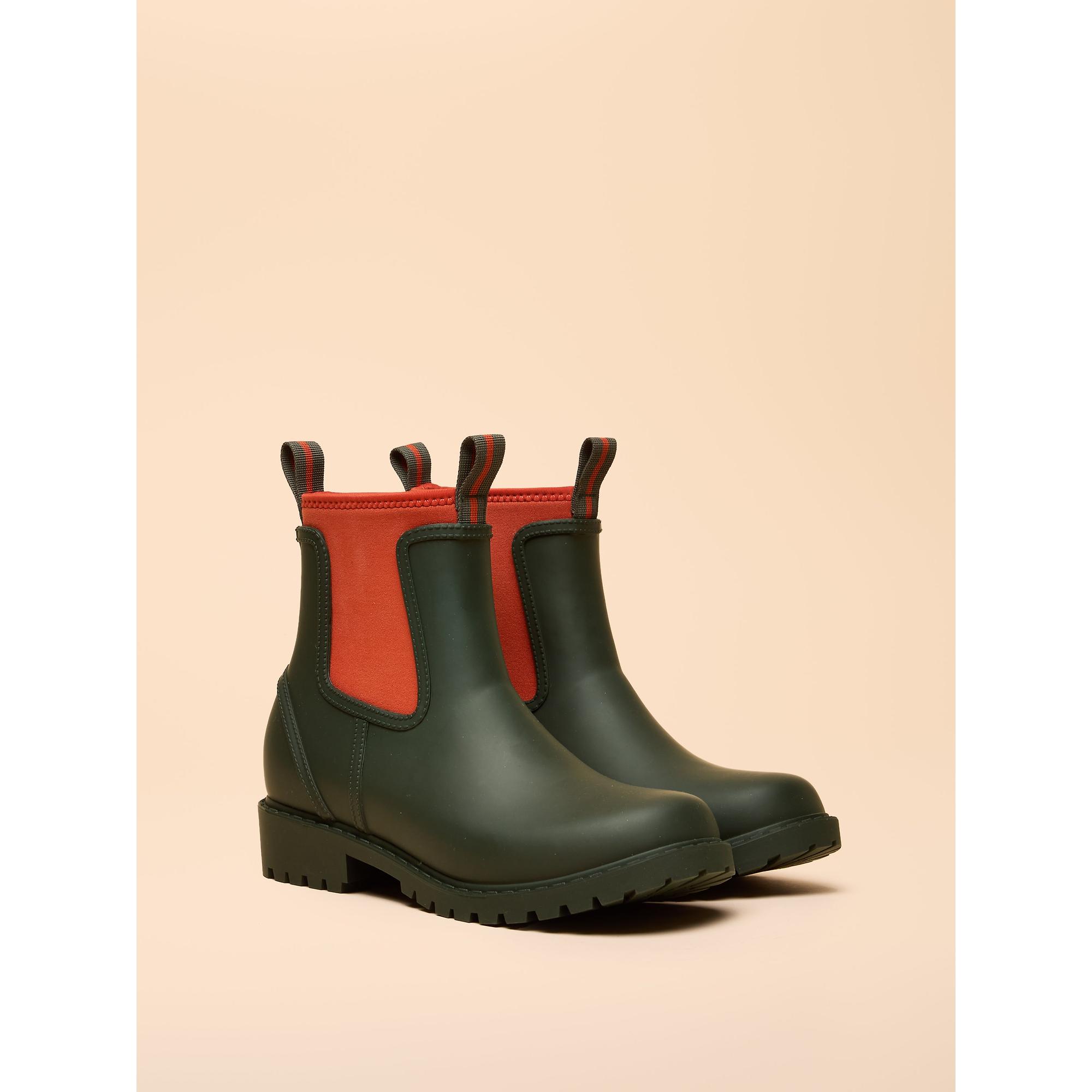 Product image 2 of 6 of Joules Women's Oakfield Colour Block Short Neoprene-Lined Wellies - Green