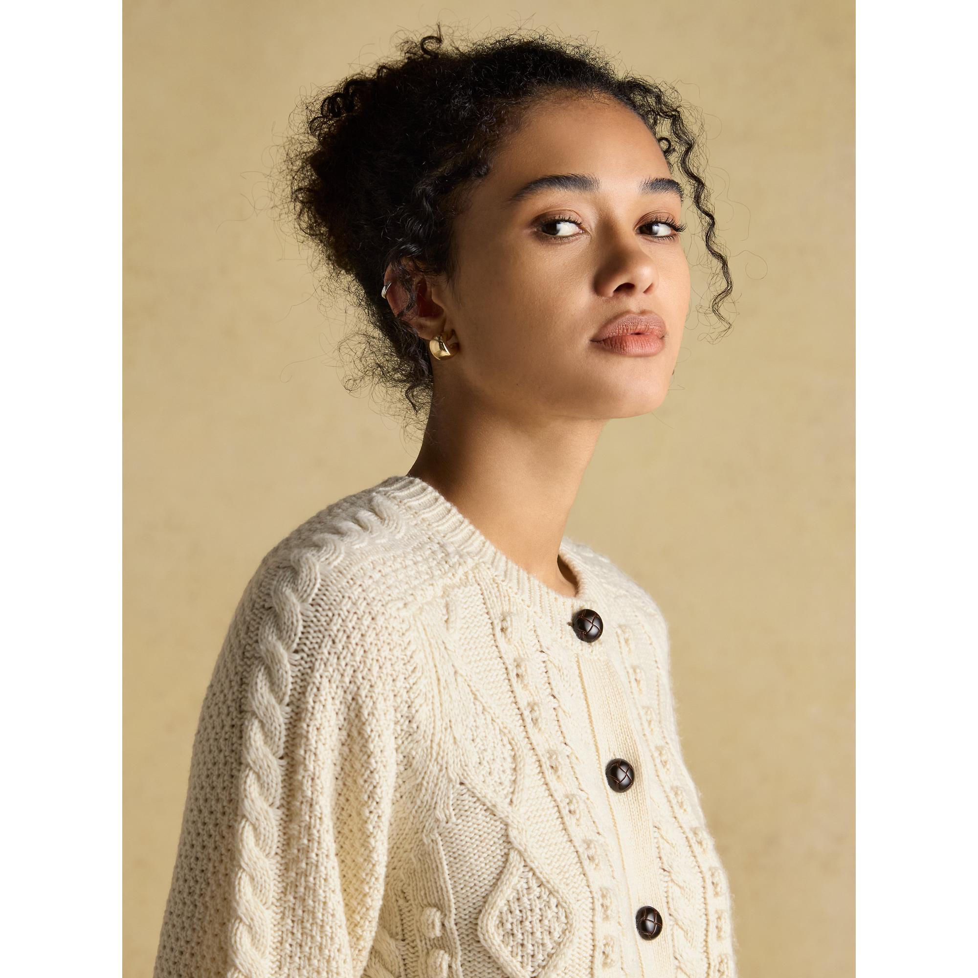 Product image 4 of 9 of Joules Women's Rafferty Cable Knit Cardigan - Cream