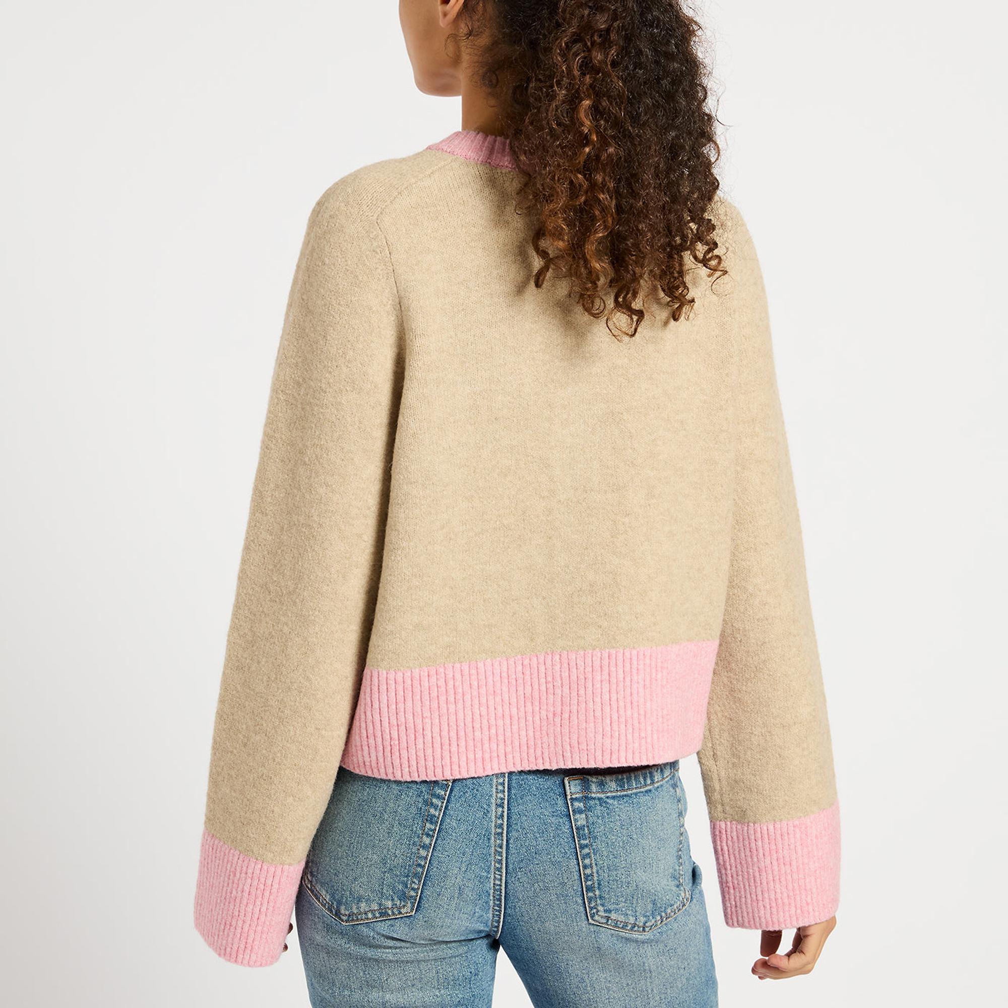 Product image 5 of 5 of Joules Women's Nora Knitted Cardigan - Oat/Pink