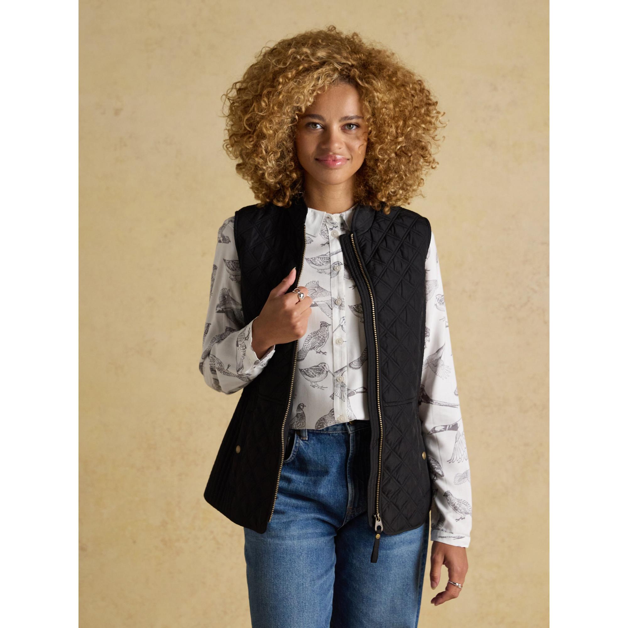 Product image 6 of 10 of Joules Women's Minx Showerproof Diamond Quilted Gilet - Black