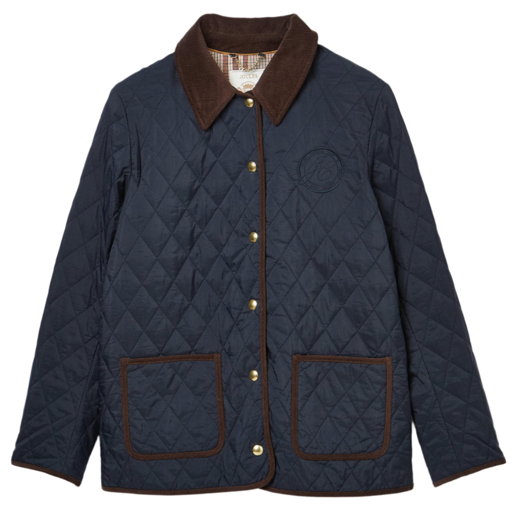 Product image 1 of 10 of Joules Women's Quinn Showerproof Diamond Quilted Coat - Navy