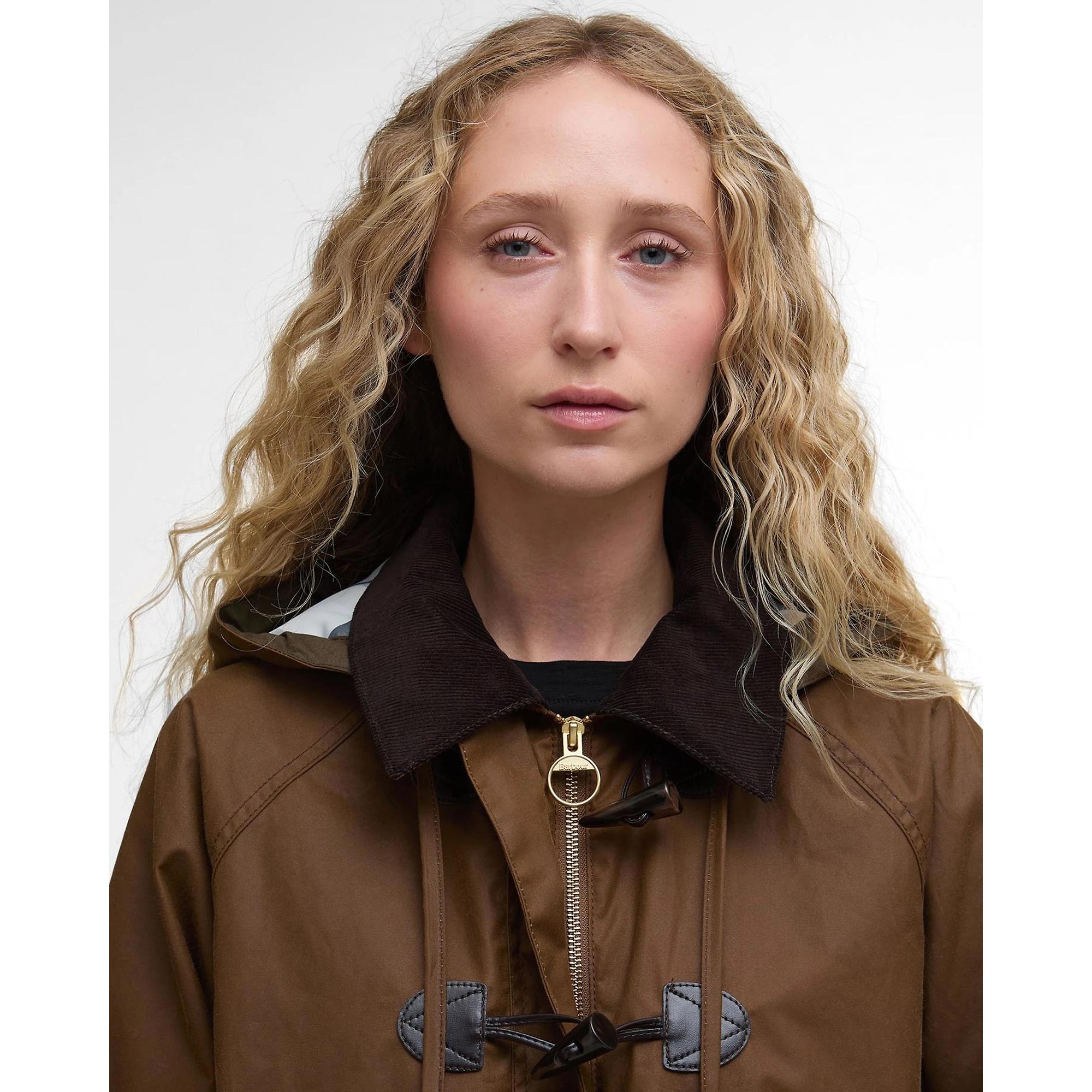 Product image 5 of 6 of Barbour Women's Myra Waxed Duffle Coat - Bark/Hessian Tartan