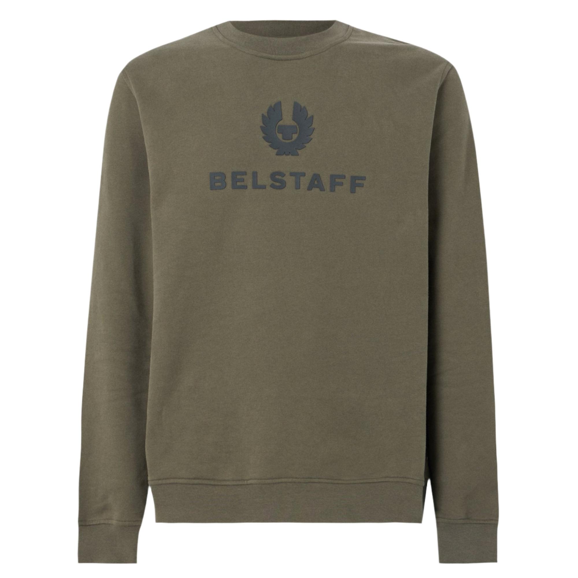 Product image 1 of 2 of Belstaff Men's Cotton Fleece Signature Crewneck Sweatshirt - Surplus Green