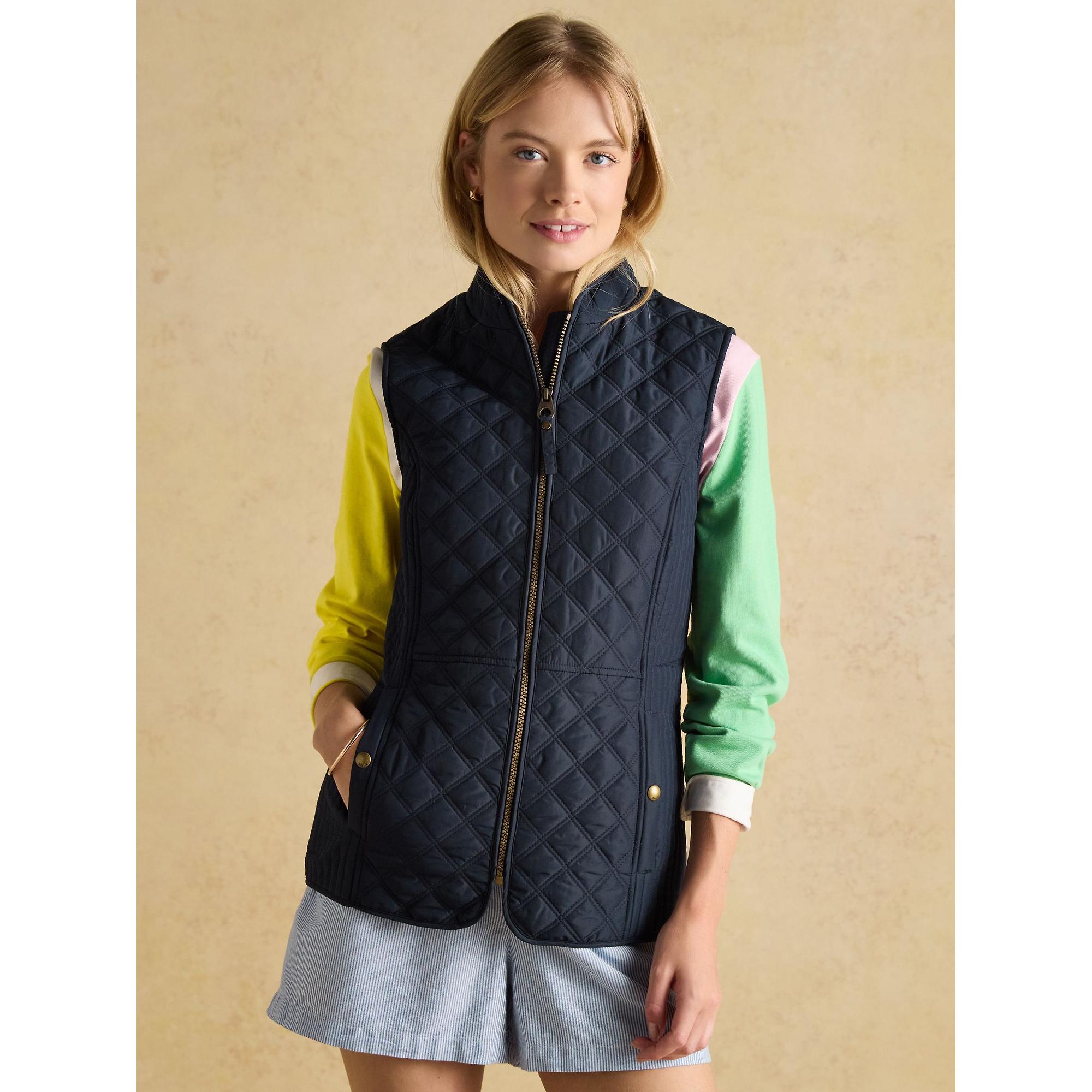 Product image 2 of 12 of Joules Women's Minx Showerproof Diamond Quilted Gilet - Navy Blue
