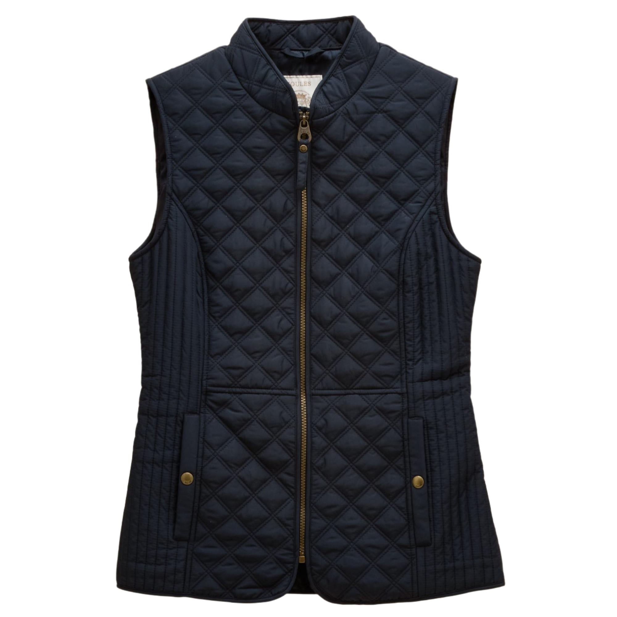 Product image 1 of 12 of Joules Women's Minx Showerproof Diamond Quilted Gilet - Navy Blue