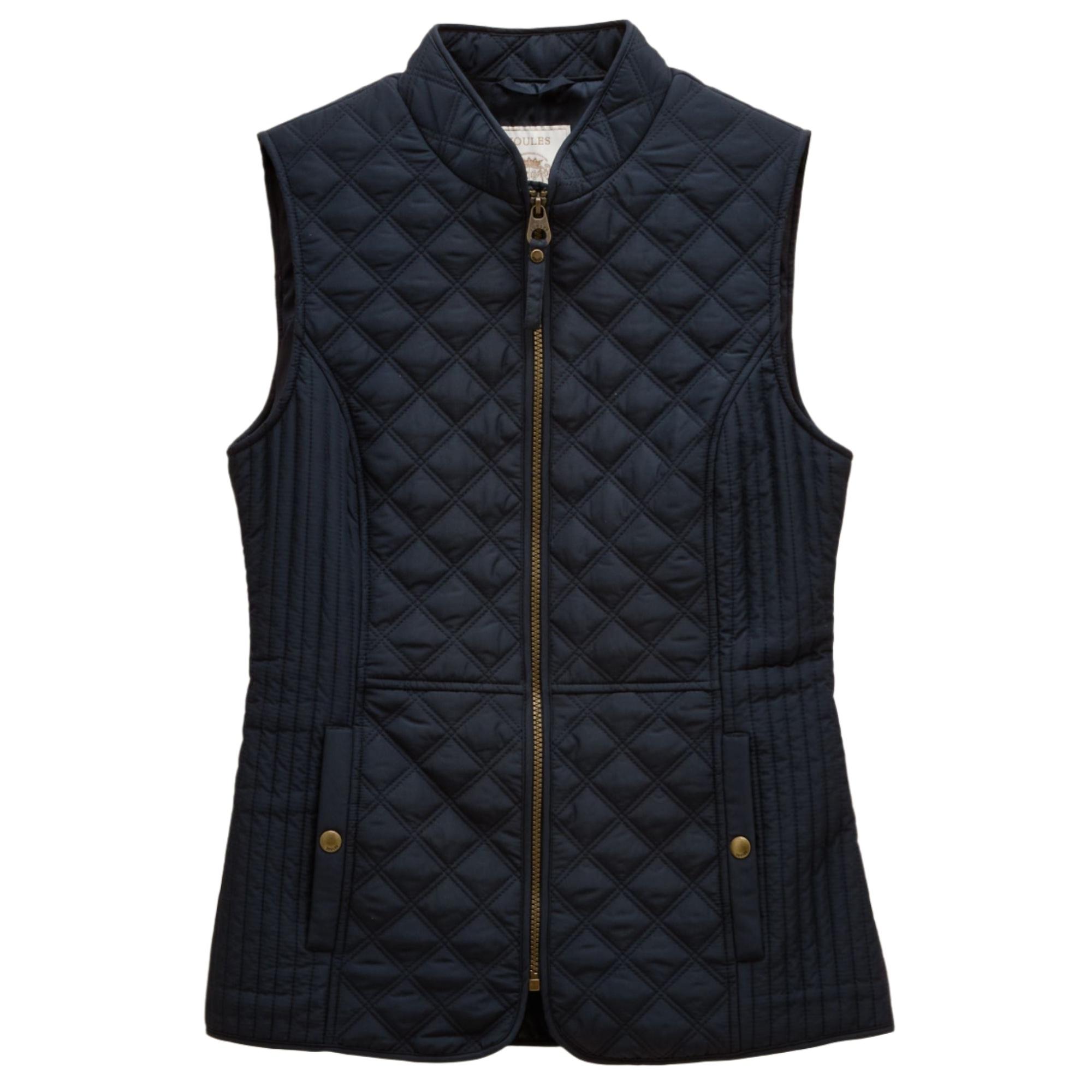 Product image 1 of 9 of Joules Women's Minx Showerproof Diamond Quilted Gilet - Navy Blue