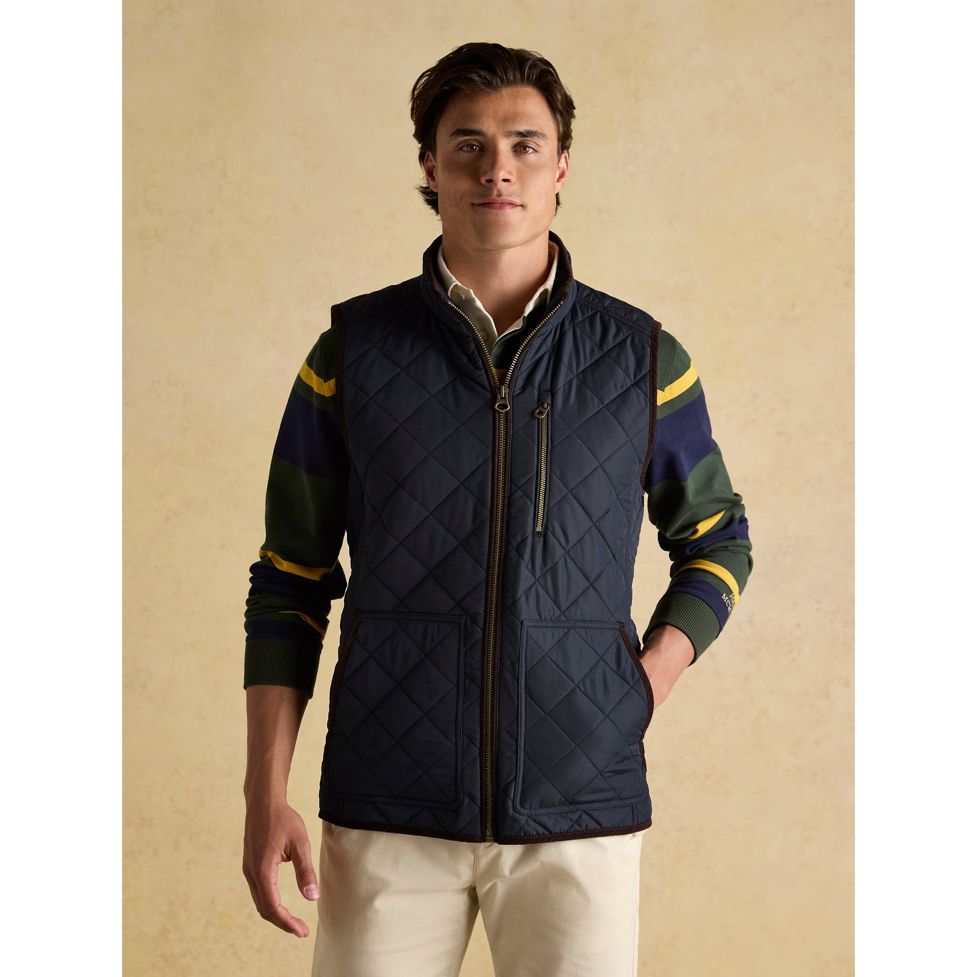 Product image 2 of 11 of Joules Men's Maynard Diamond Quilted Gilet Gilet - Navy